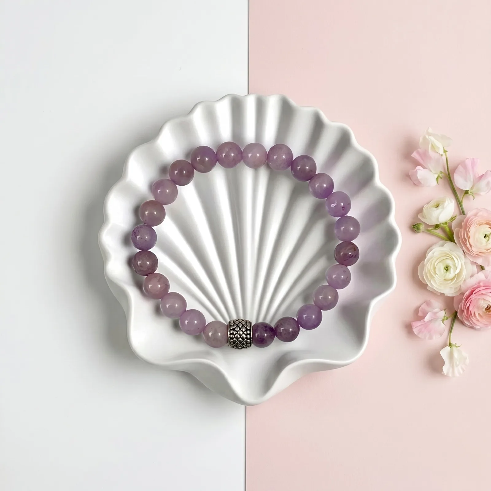 Natural Kunzite Crystal Healing Bracelet ( 8 mm Beads )