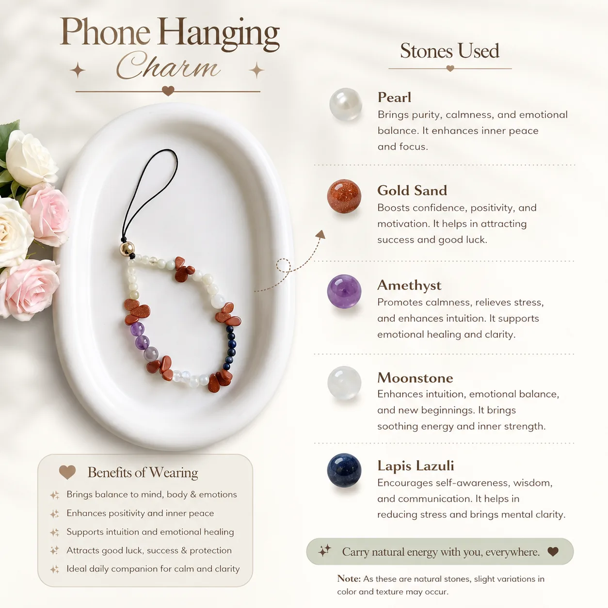 Premium Gemstone Phone Hanging Accessory