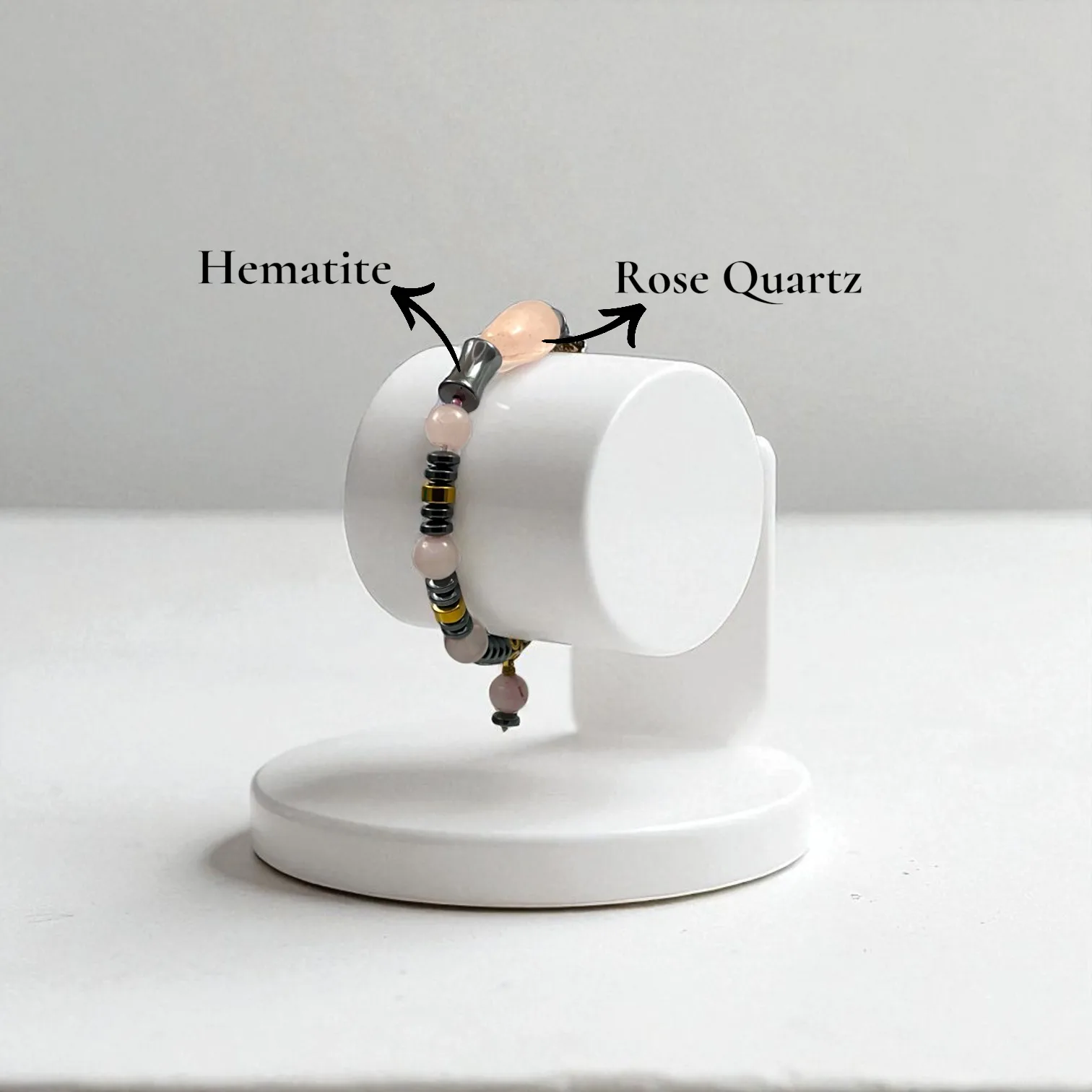 Rose Quartz with Hematite Bracelet
