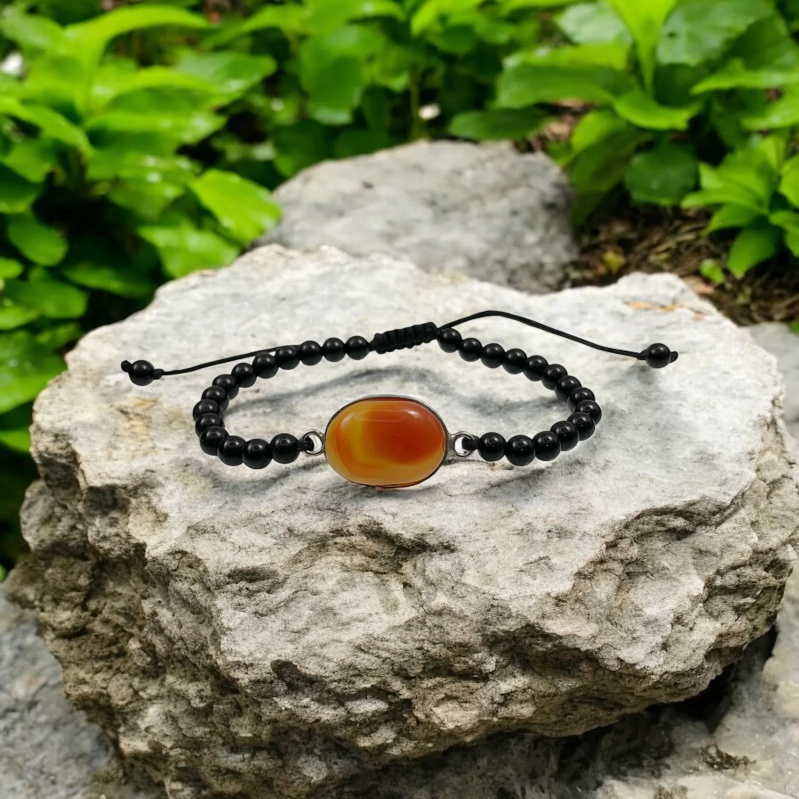 Carnelian & Black Agate Spiritual Healing Bracelet