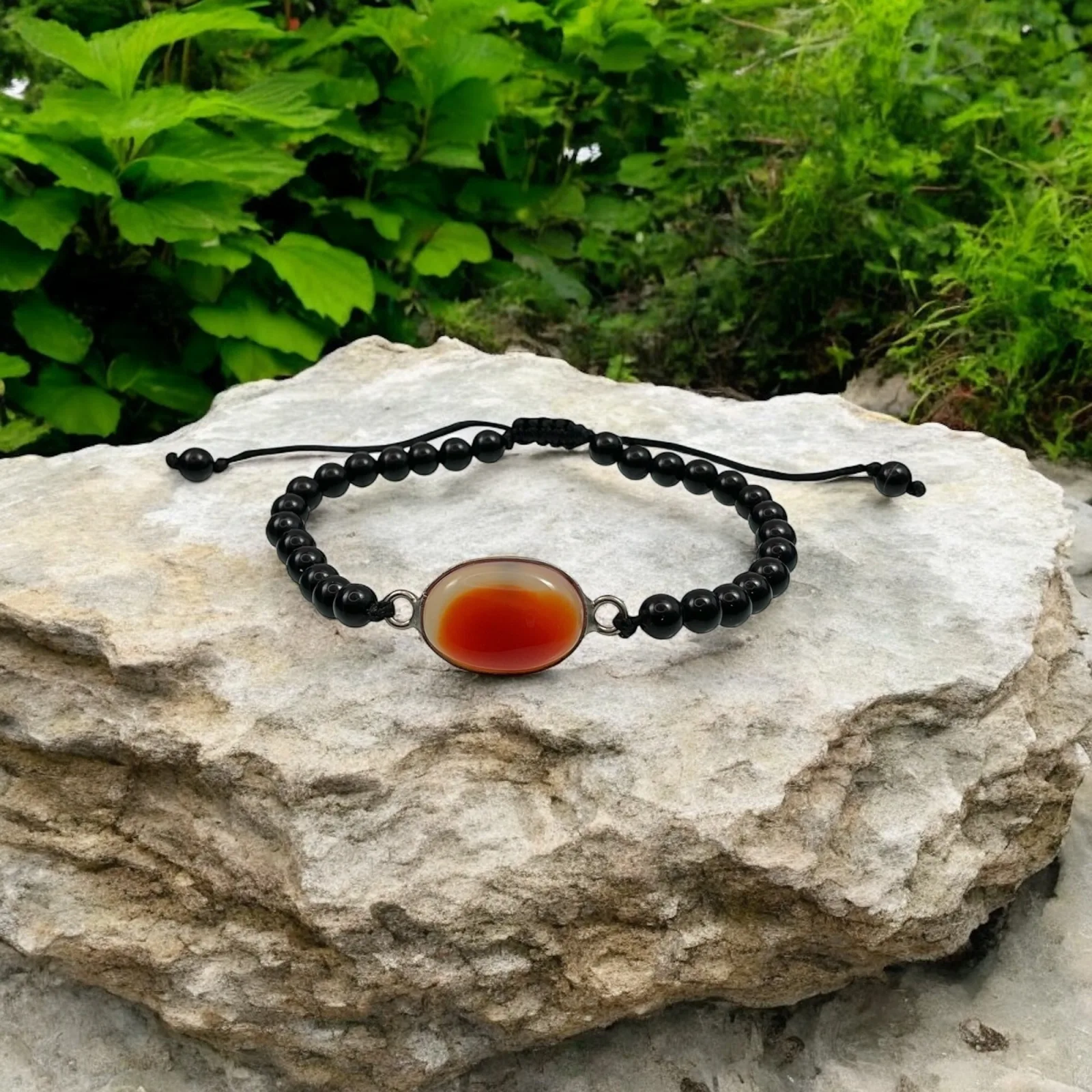 Carnelian & Black Agate Spiritual Healing Bracelet