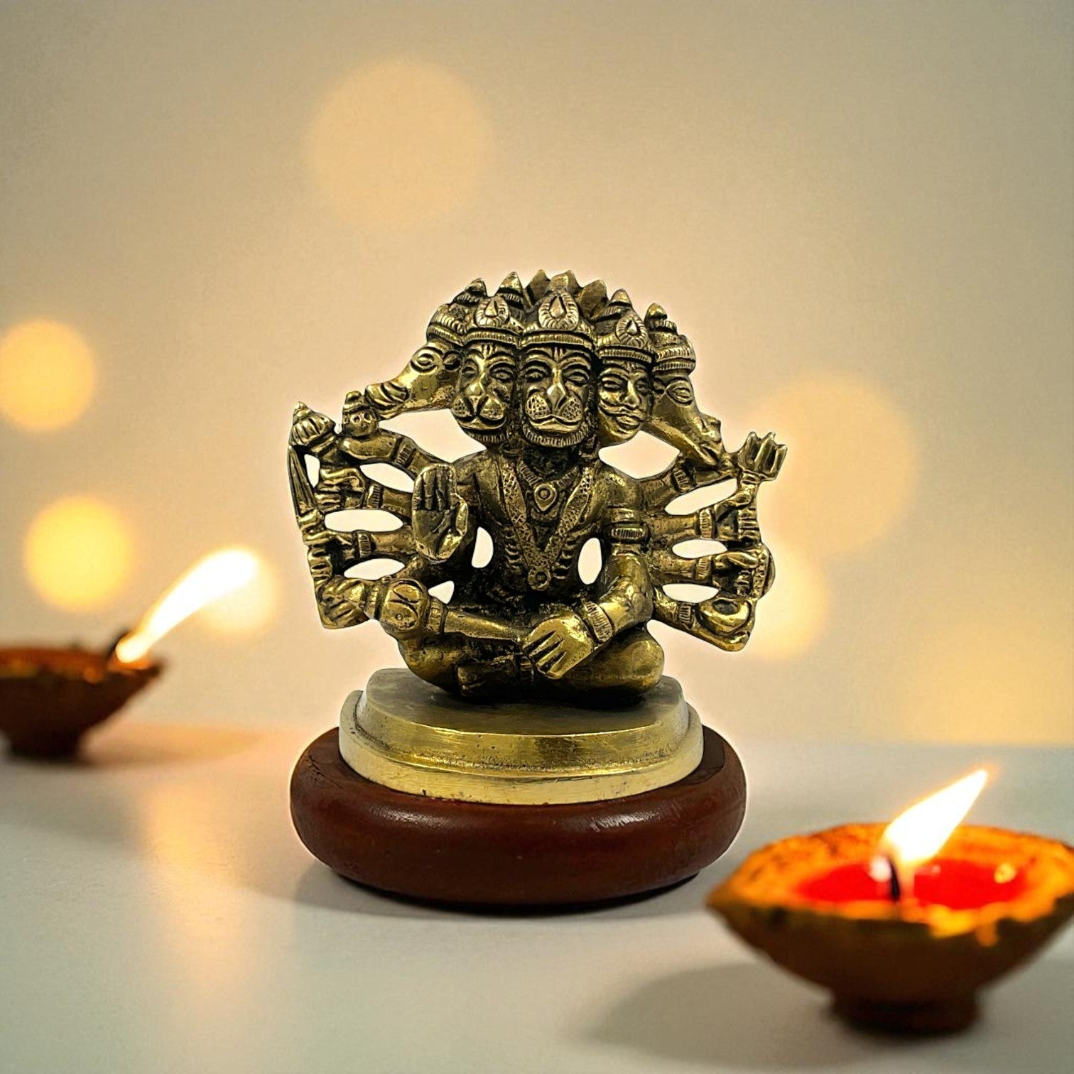 Brass 5 face hanuman ji