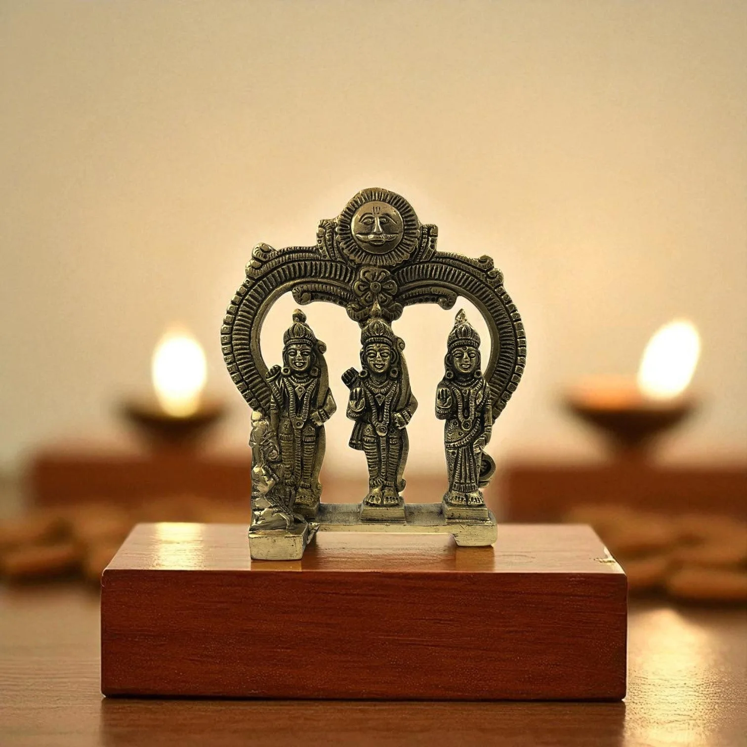 Brass Ram Darbar Idol (Ram, Sita, Lakshman & Hanuman)
