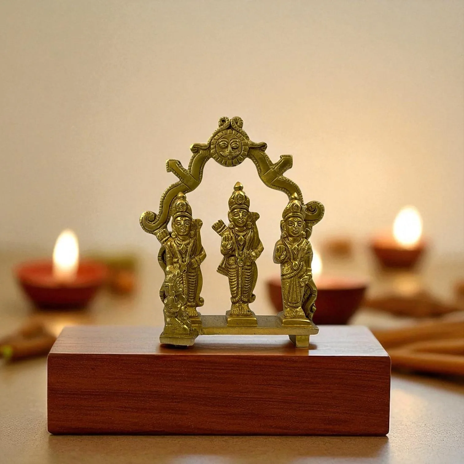 Brass Ram Darbar Idol (Ram, Sita, Lakshman & Hanuman)