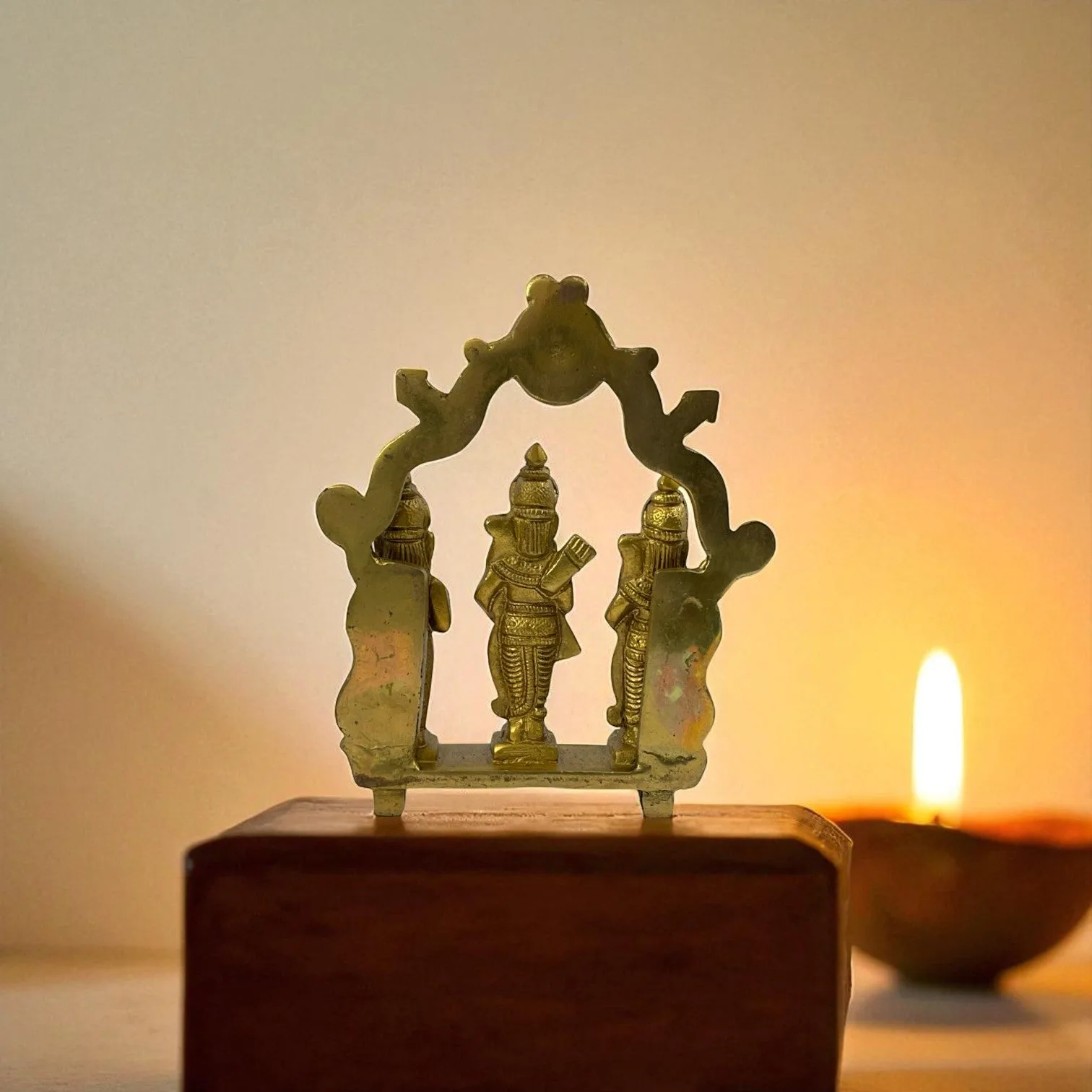 Brass Ram Darbar Idol (Ram, Sita, Lakshman & Hanuman)