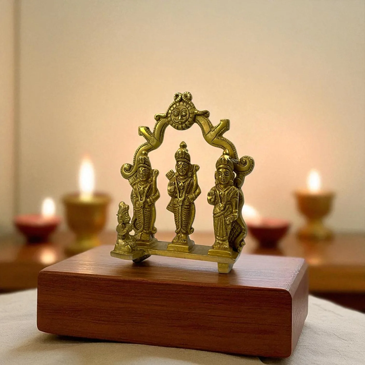 Brass Ram Darbar Idol (Ram, Sita, Lakshman & Hanuman)