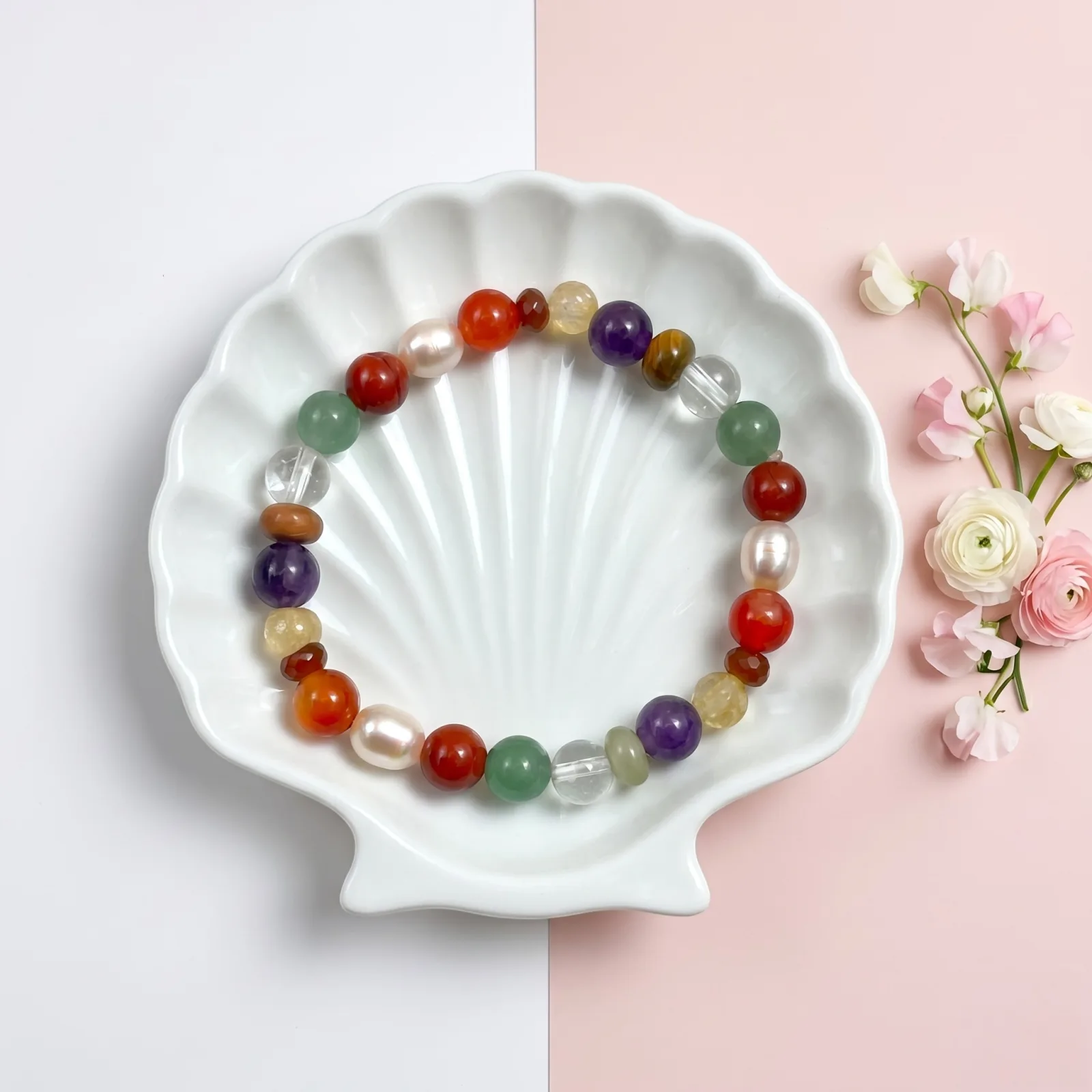 Navratan Bracelet for Luck & Prosperity 8 mm Beads