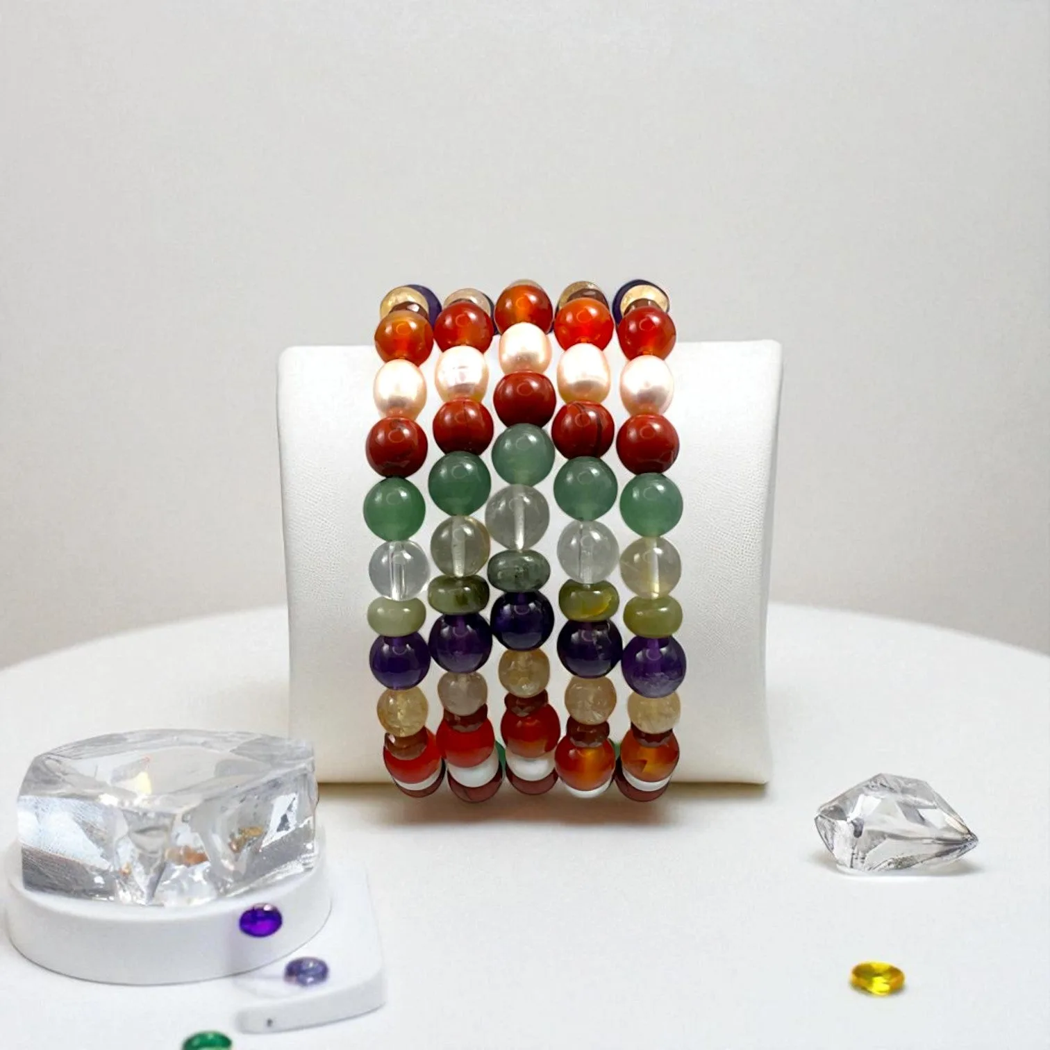 Navratan Bracelet for Luck & Prosperity 8 mm Beads