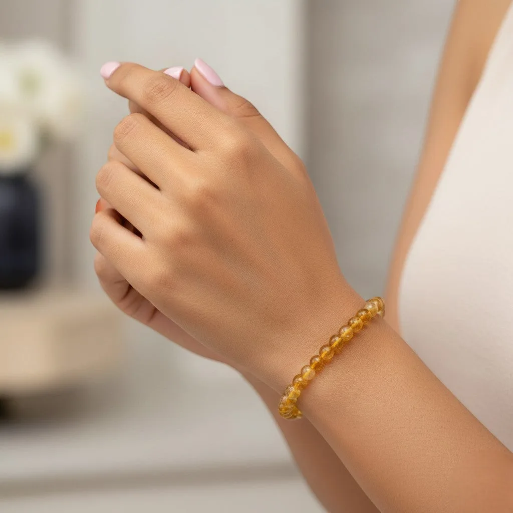 Citrine Bracelet for Motivation & Strength (5-6) mm beads