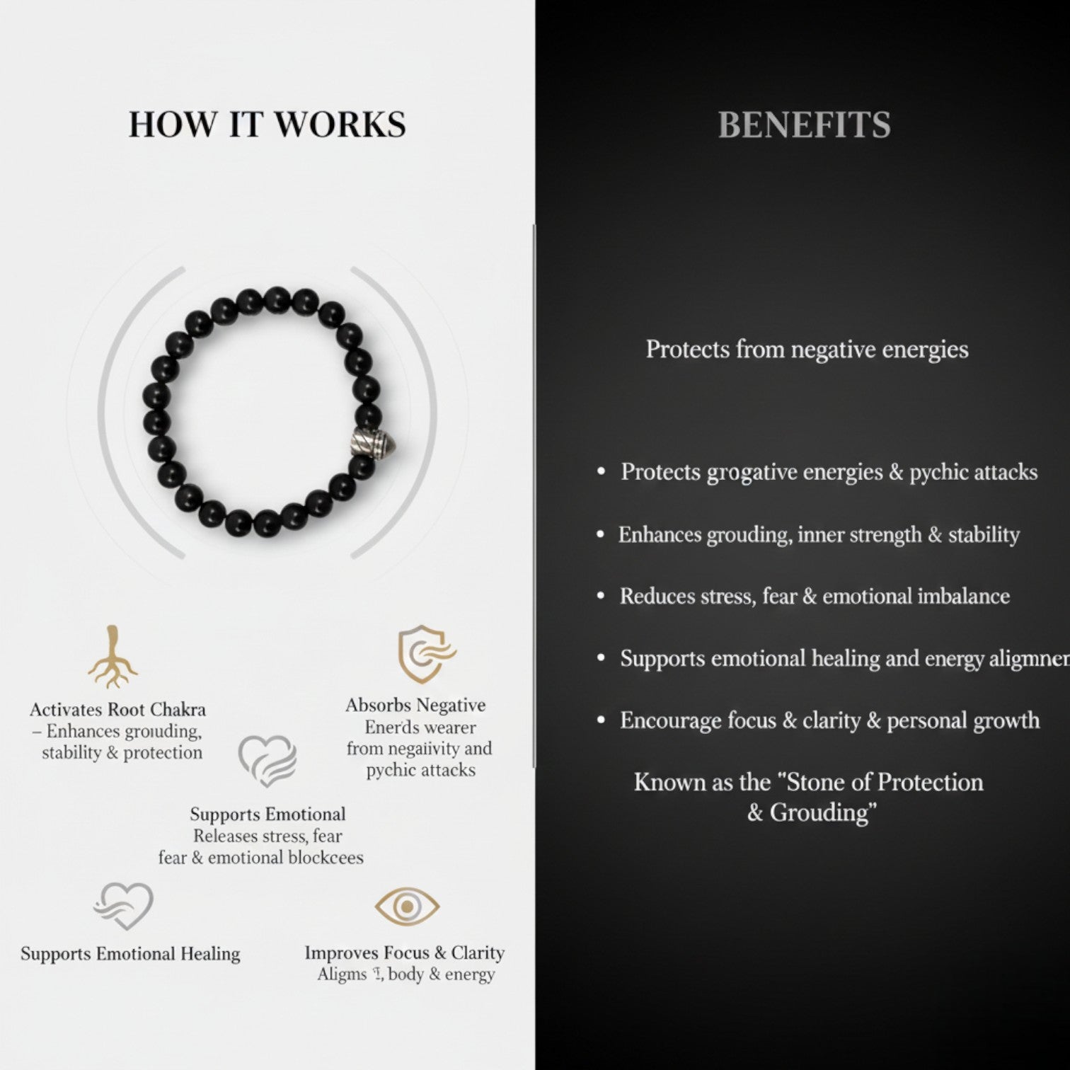 Black Obsidian Stress Relief & Focus Bracelet
