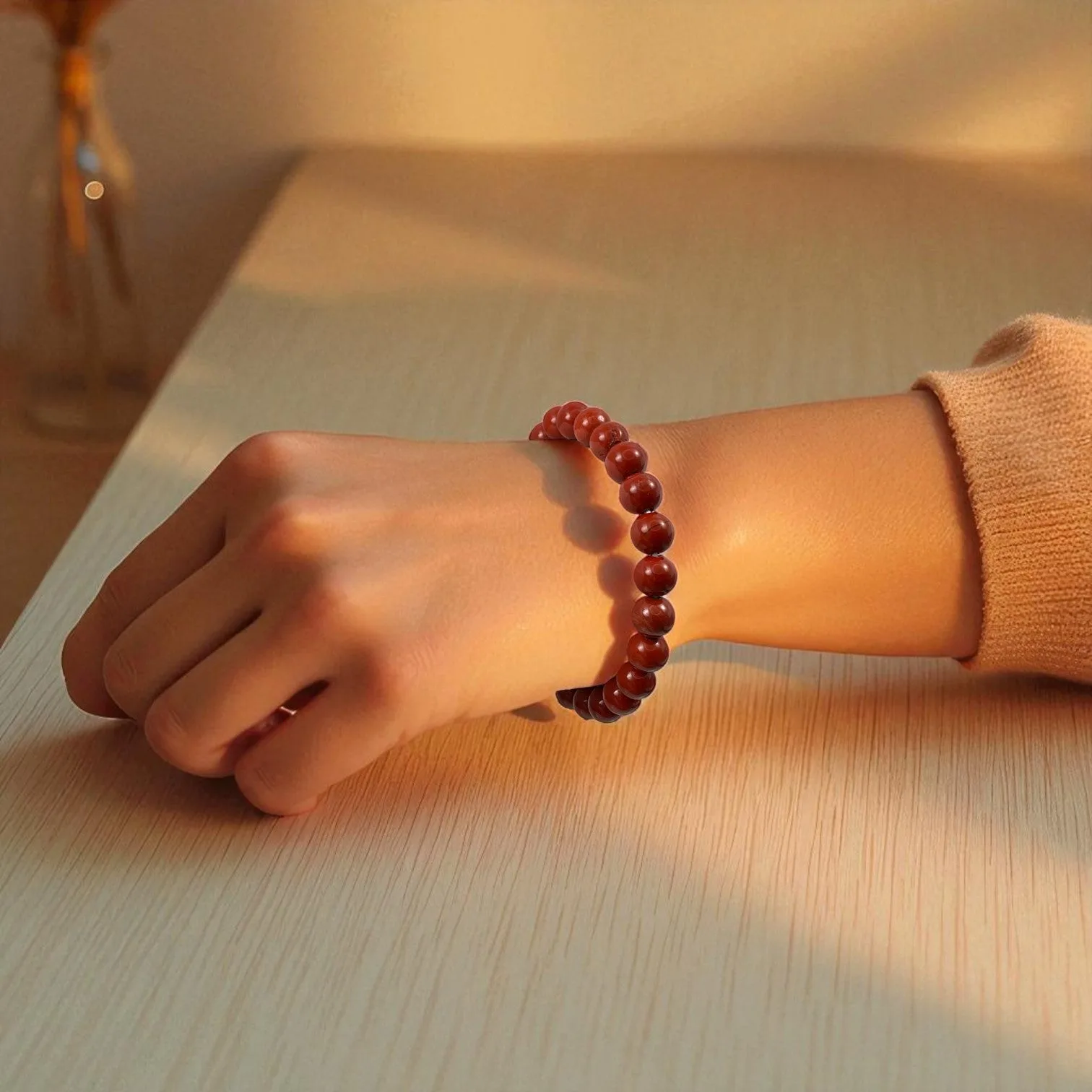 Classic Red Jasper Bead Bracelet