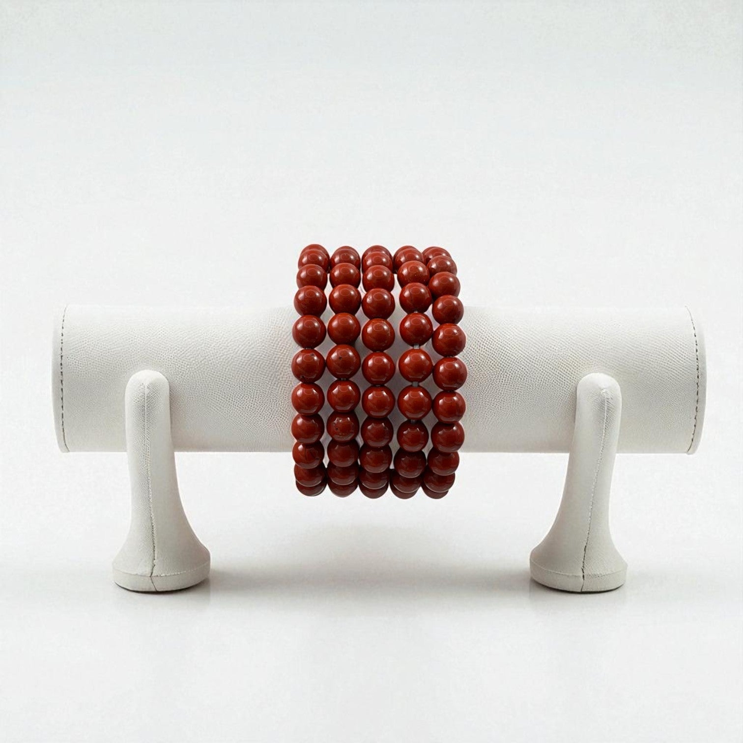 Classic Red Jasper Bead Bracelet