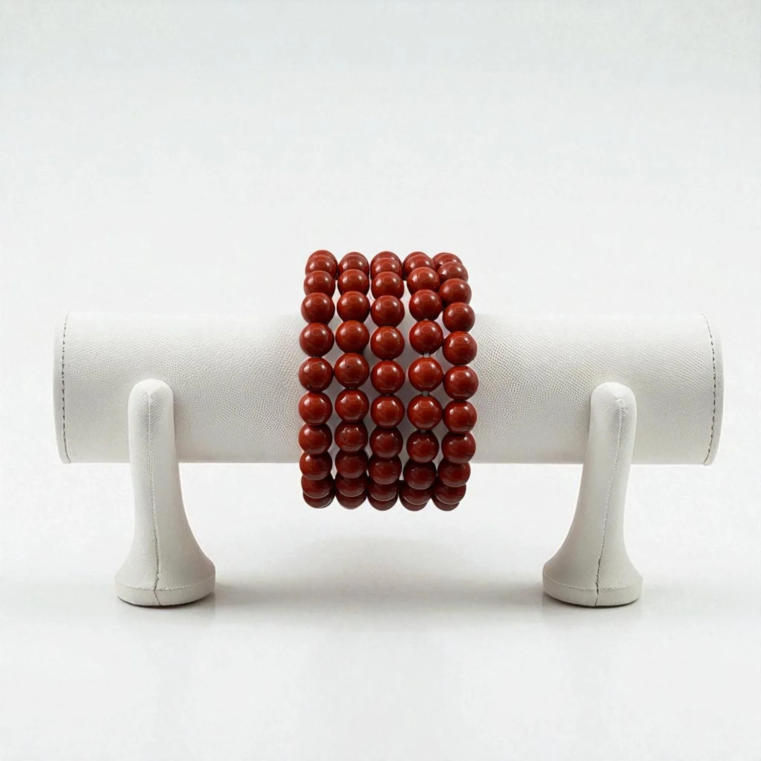 Classic Red Jasper Bead Bracelet