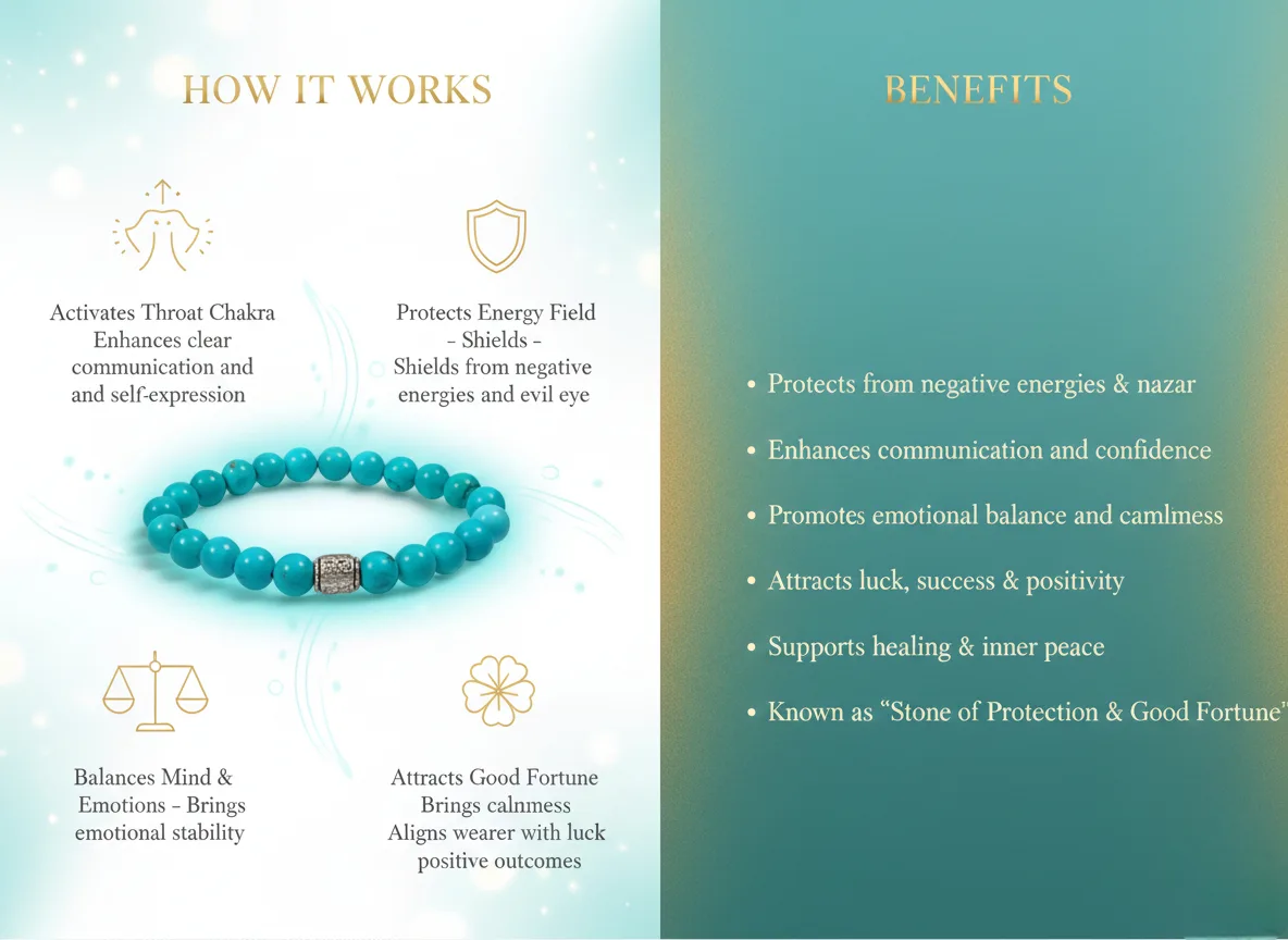 Tourquise (Firoza) Bracelet 8 mm Beads