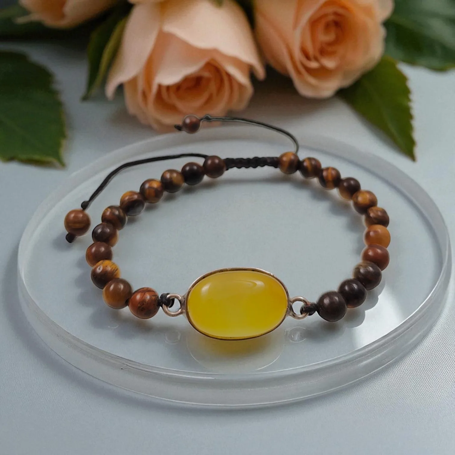 Yellow Chalcedony & Tiger Eye Energy Bracelet