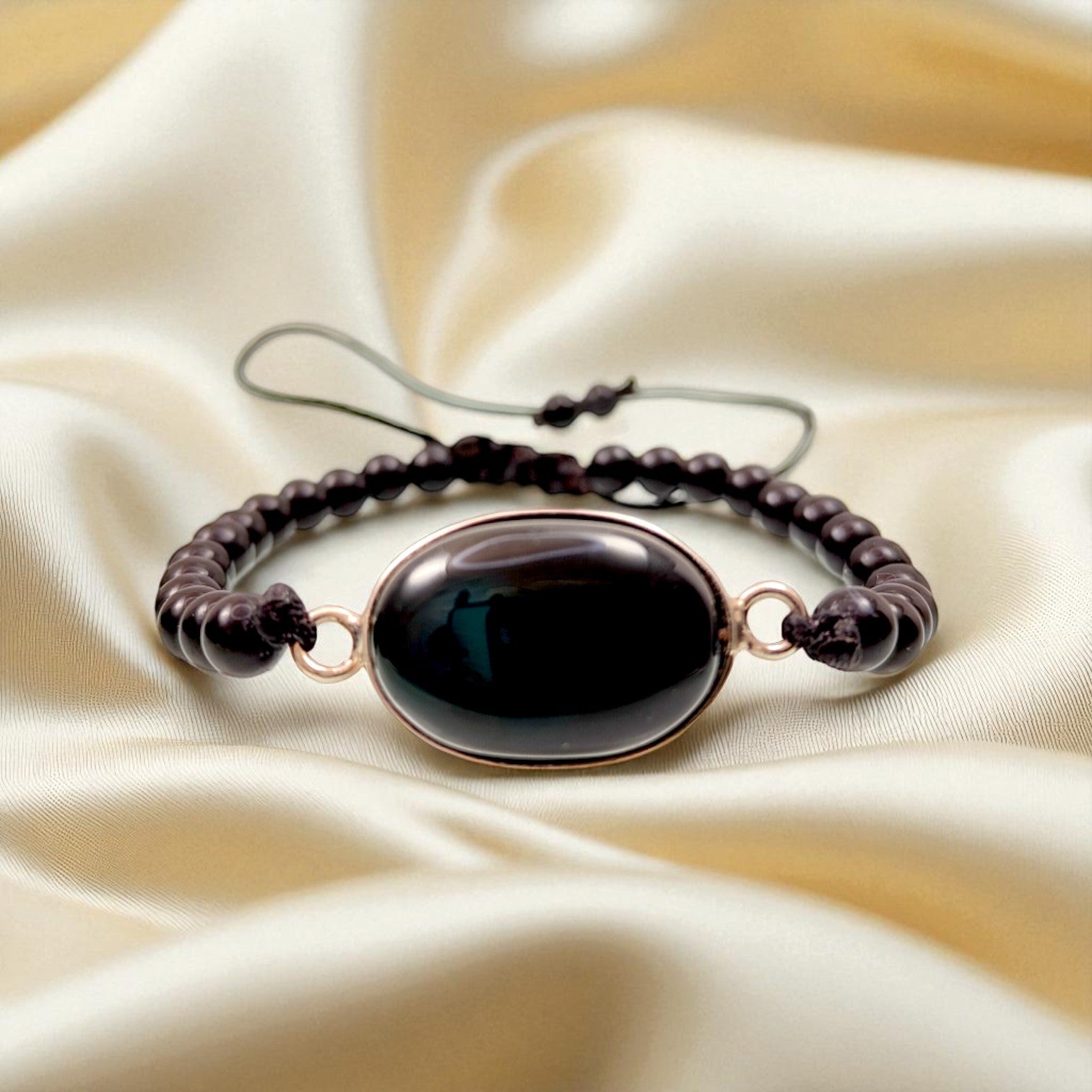 Green Agate & Black Agate Bracelet