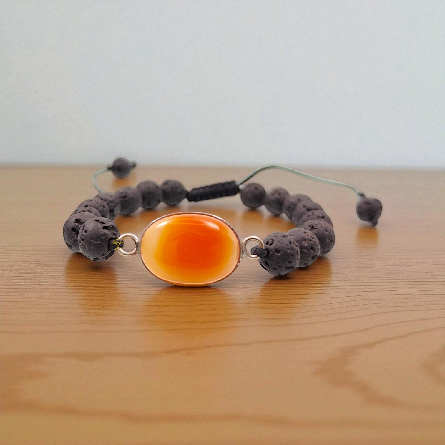 Carnelian & Lava Stone Energy Bracelet 8 mm