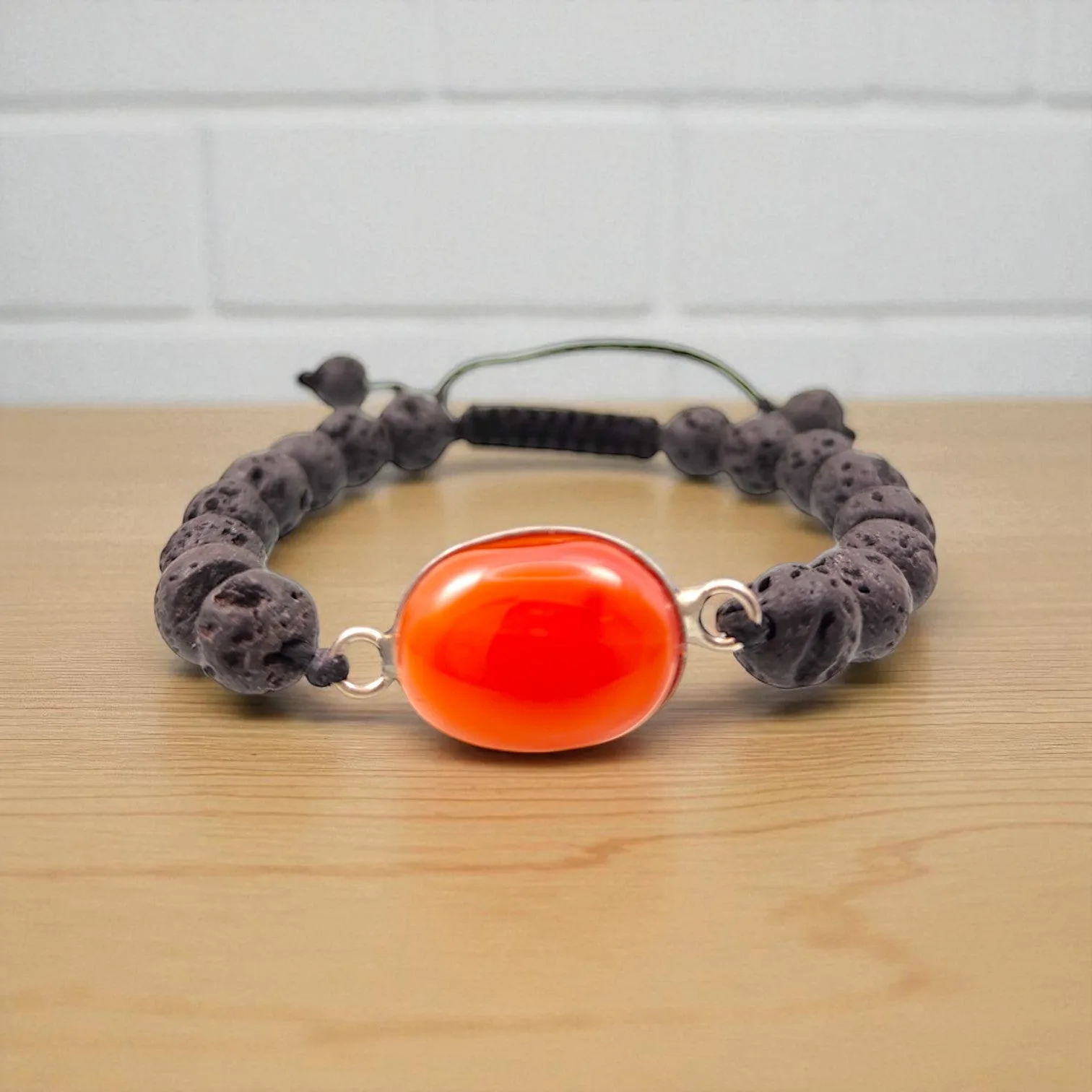 Carnelian & Lava Stone Energy Bracelet 8 mm