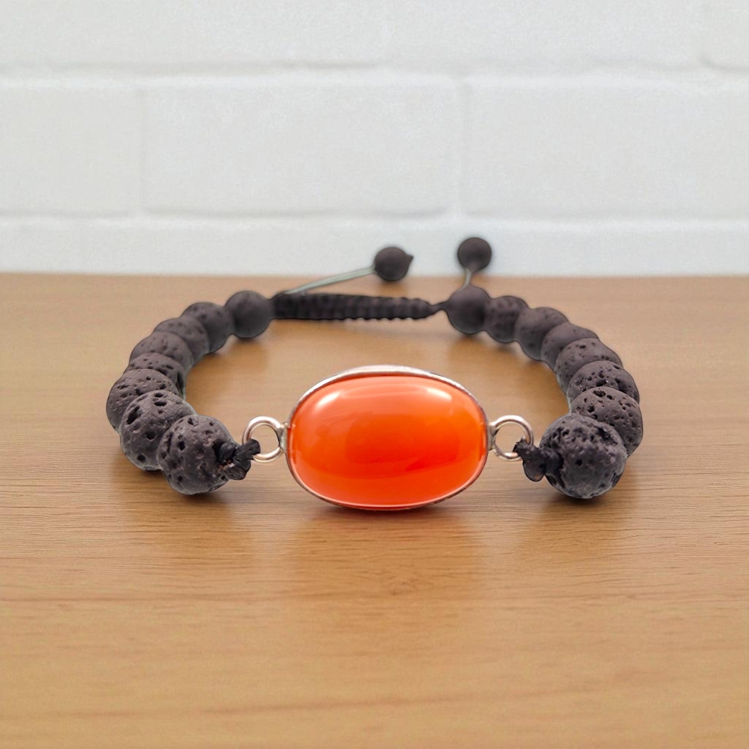 Carnelian & Lava Stone Energy Bracelet 8 mm