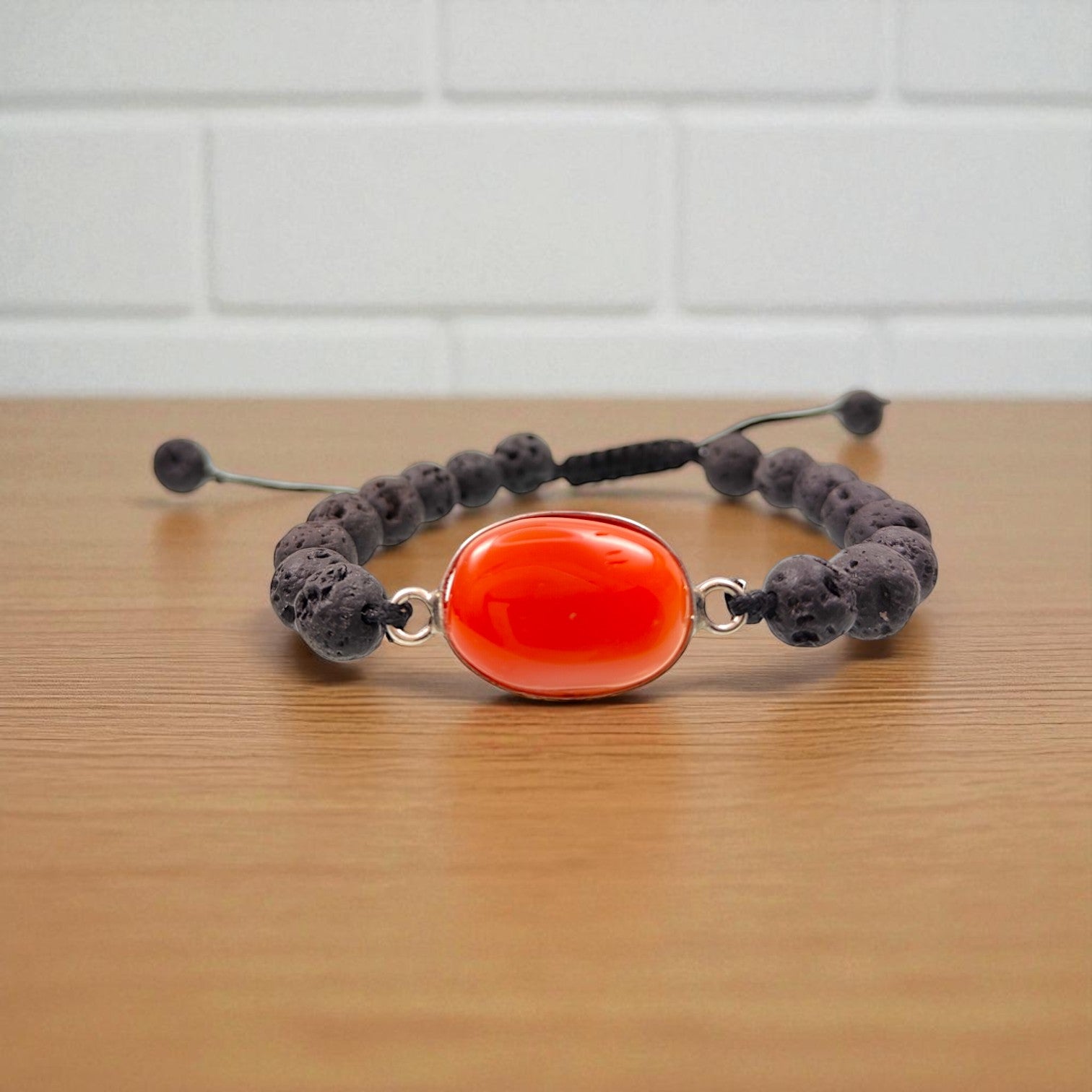 Carnelian & Lava Stone Energy Bracelet 8 mm