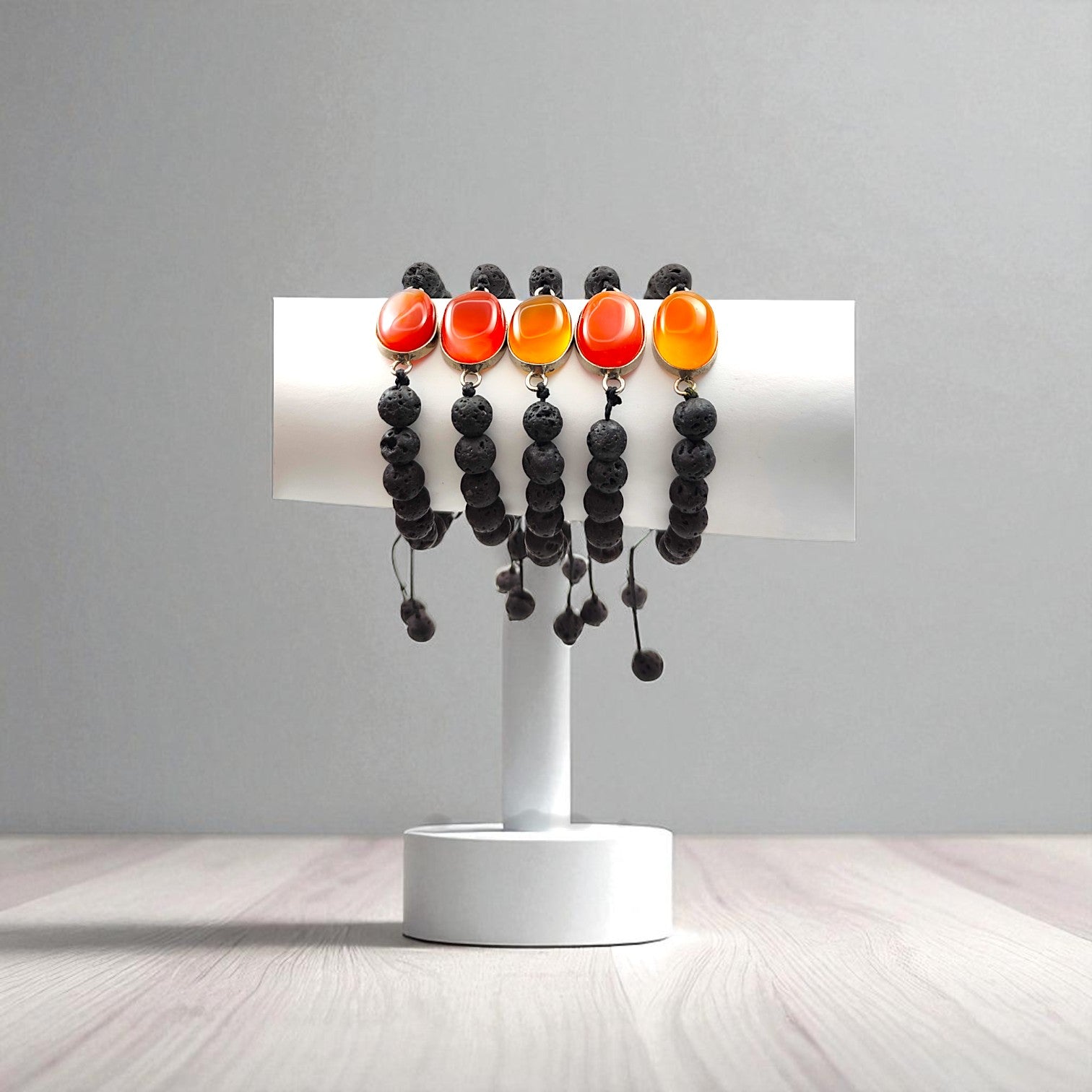 Carnelian & Lava Stone Energy Bracelet 8 mm