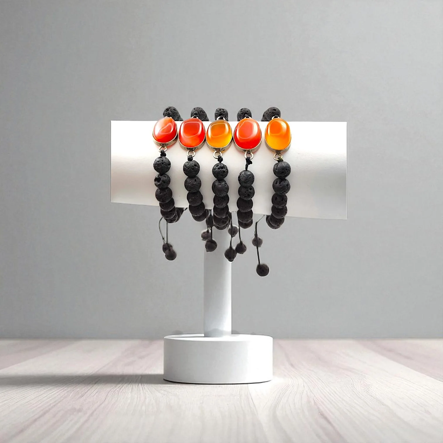 Carnelian & Lava Stone Energy Bracelet 8 mm