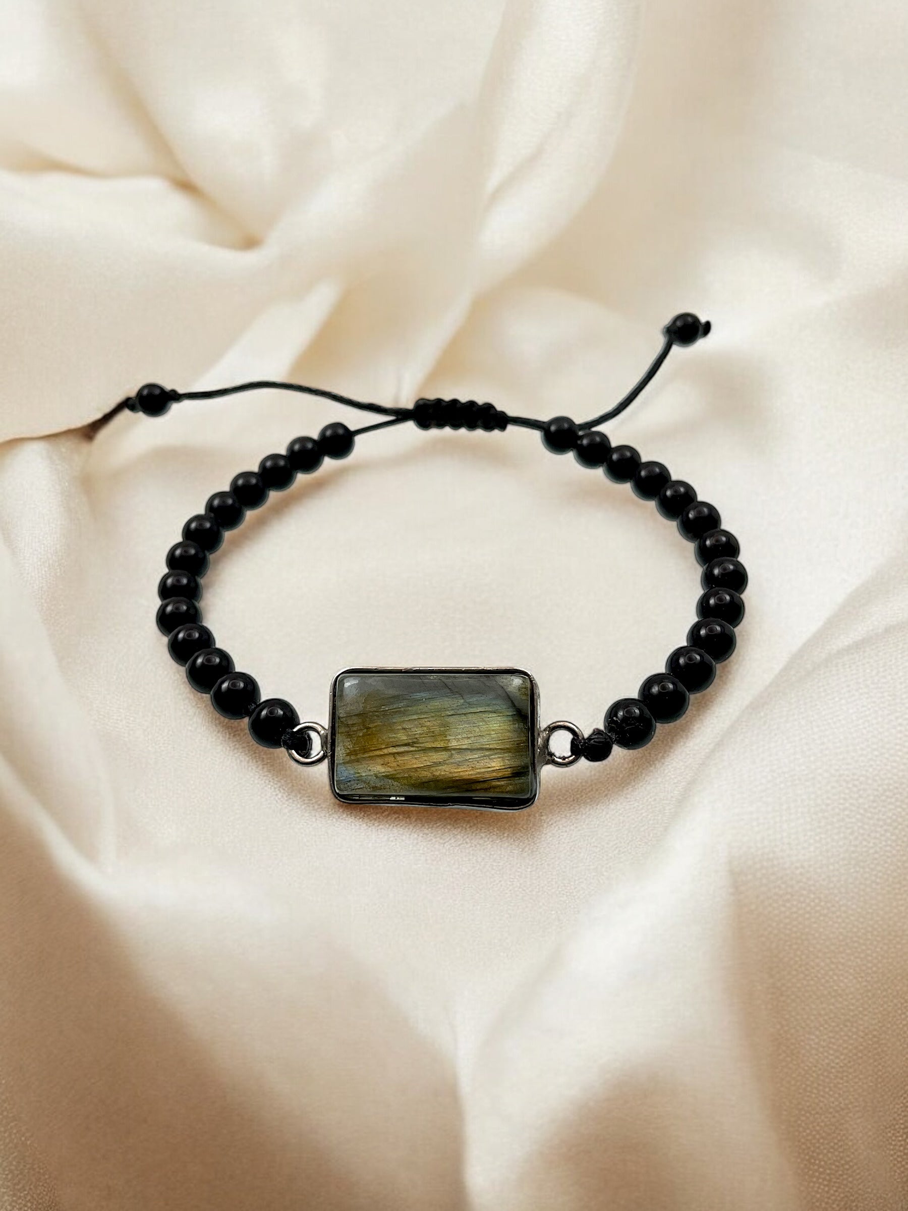 Labradorite & Black Onyx Protection Bracelet