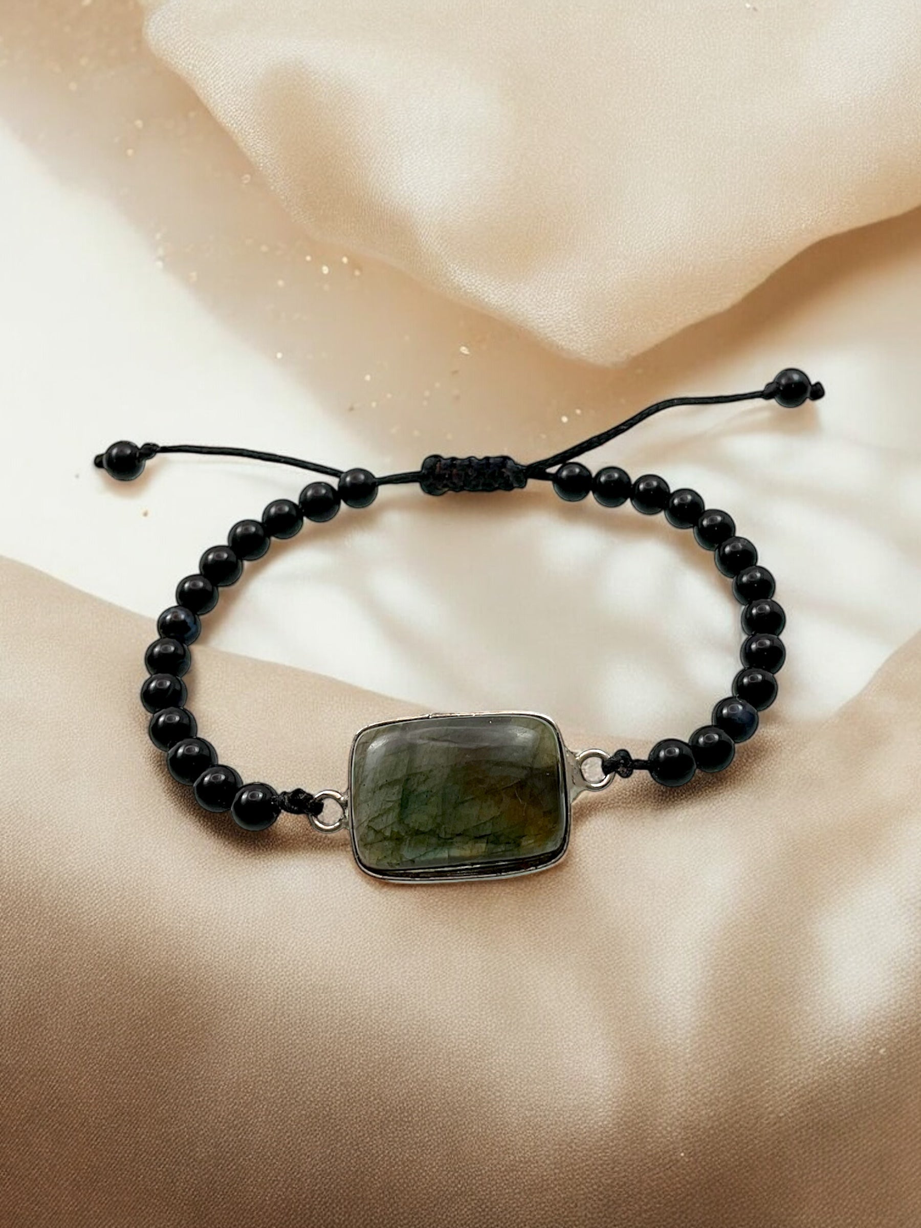 Labradorite & Black Onyx Protection Bracelet