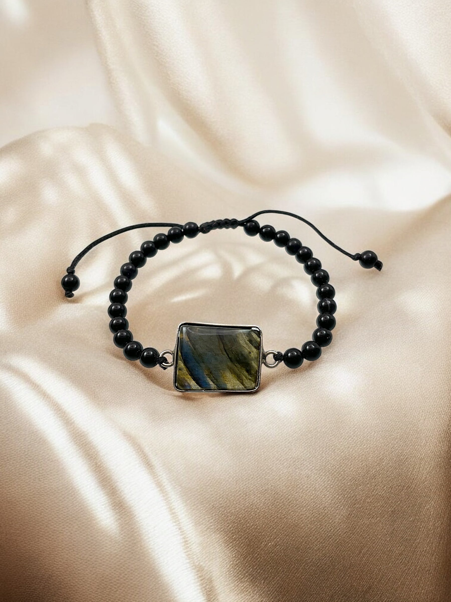 Labradorite & Black Onyx Protection Bracelet