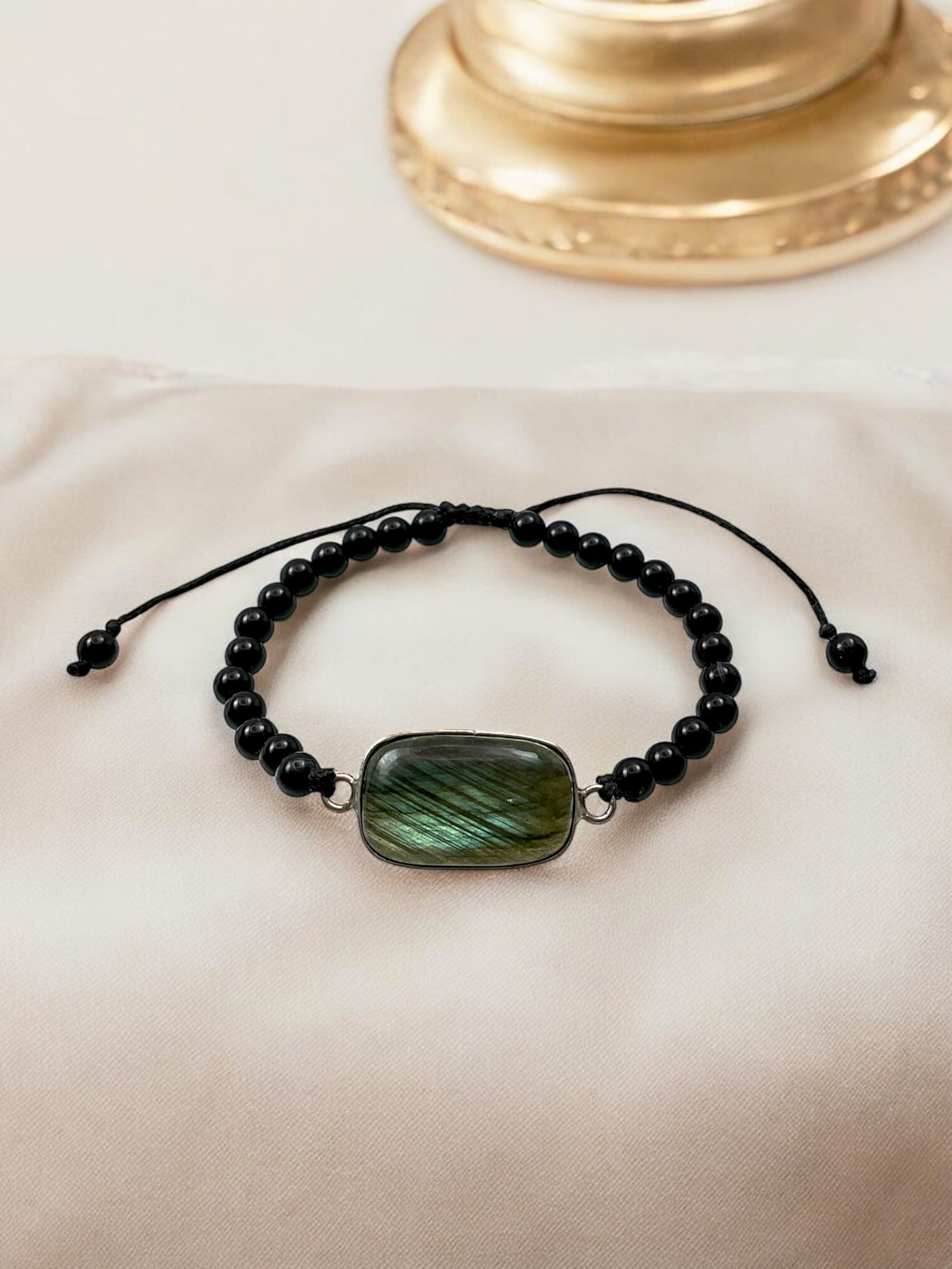 Labradorite & Black Onyx Protection Bracelet