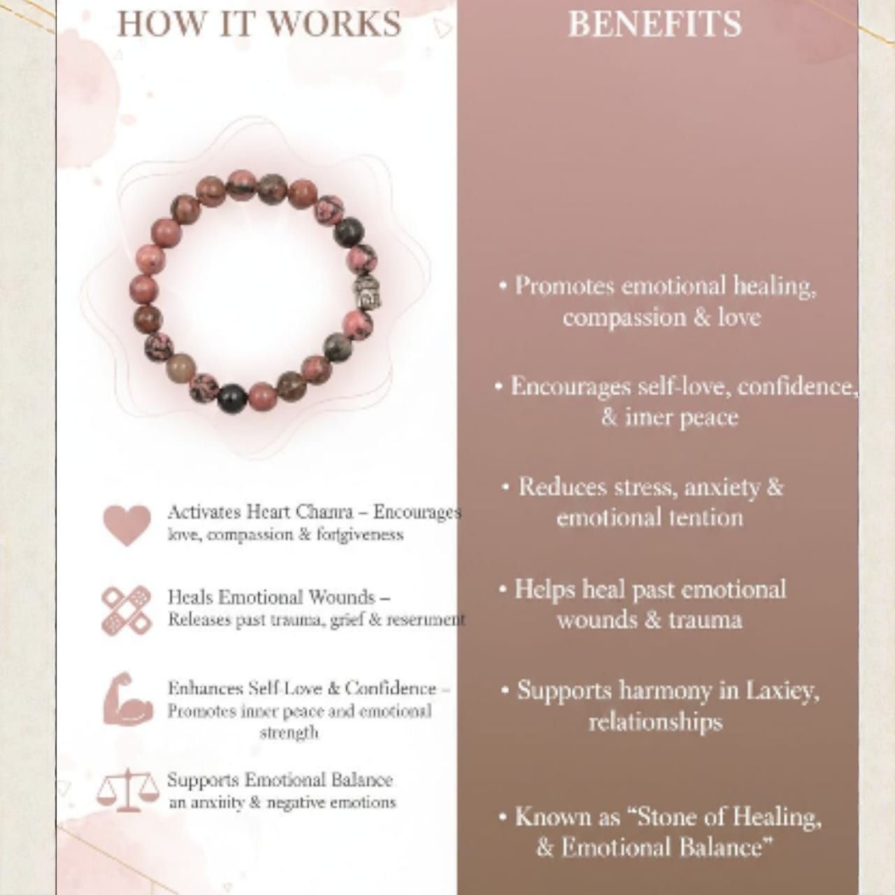 Rhodonite Bracelet 8mm