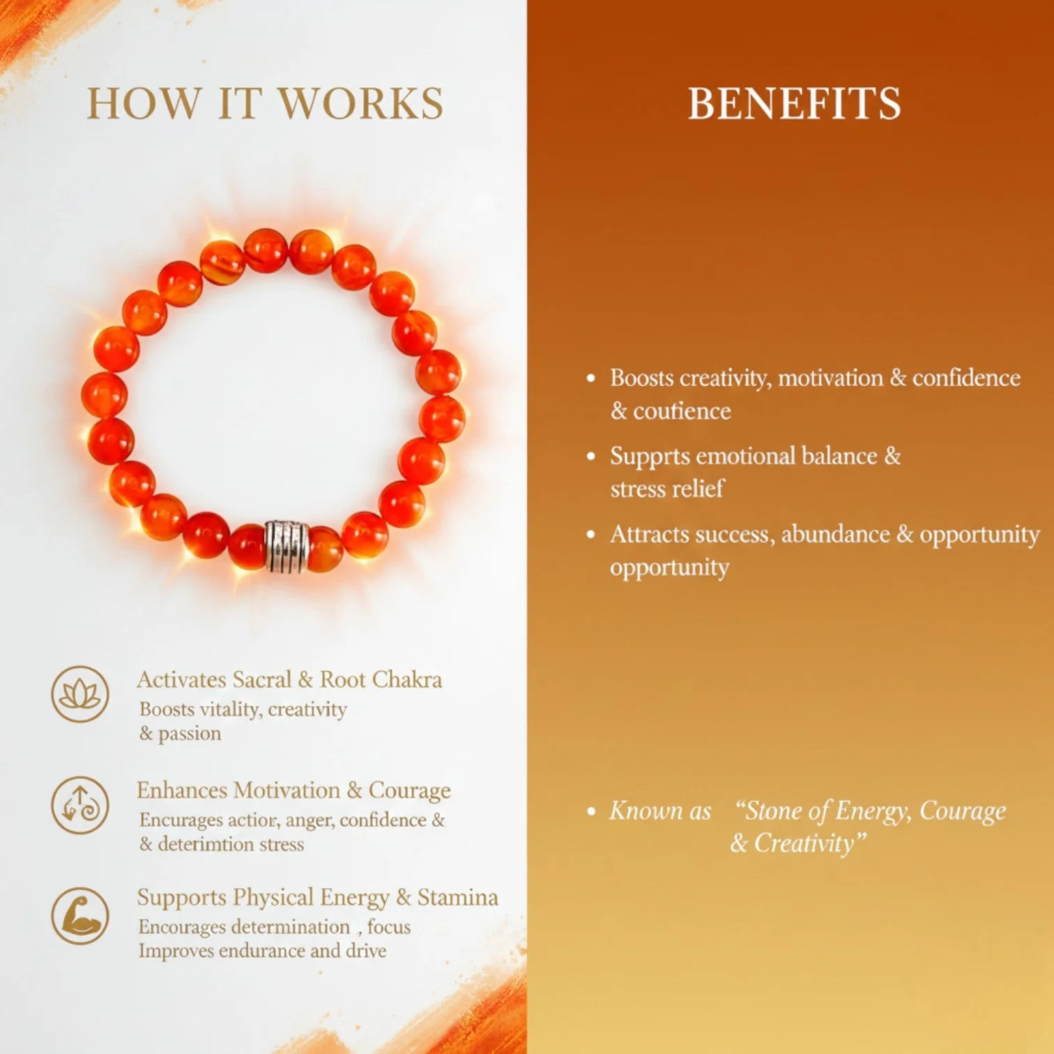 Carnelian Bracelet 8 mm