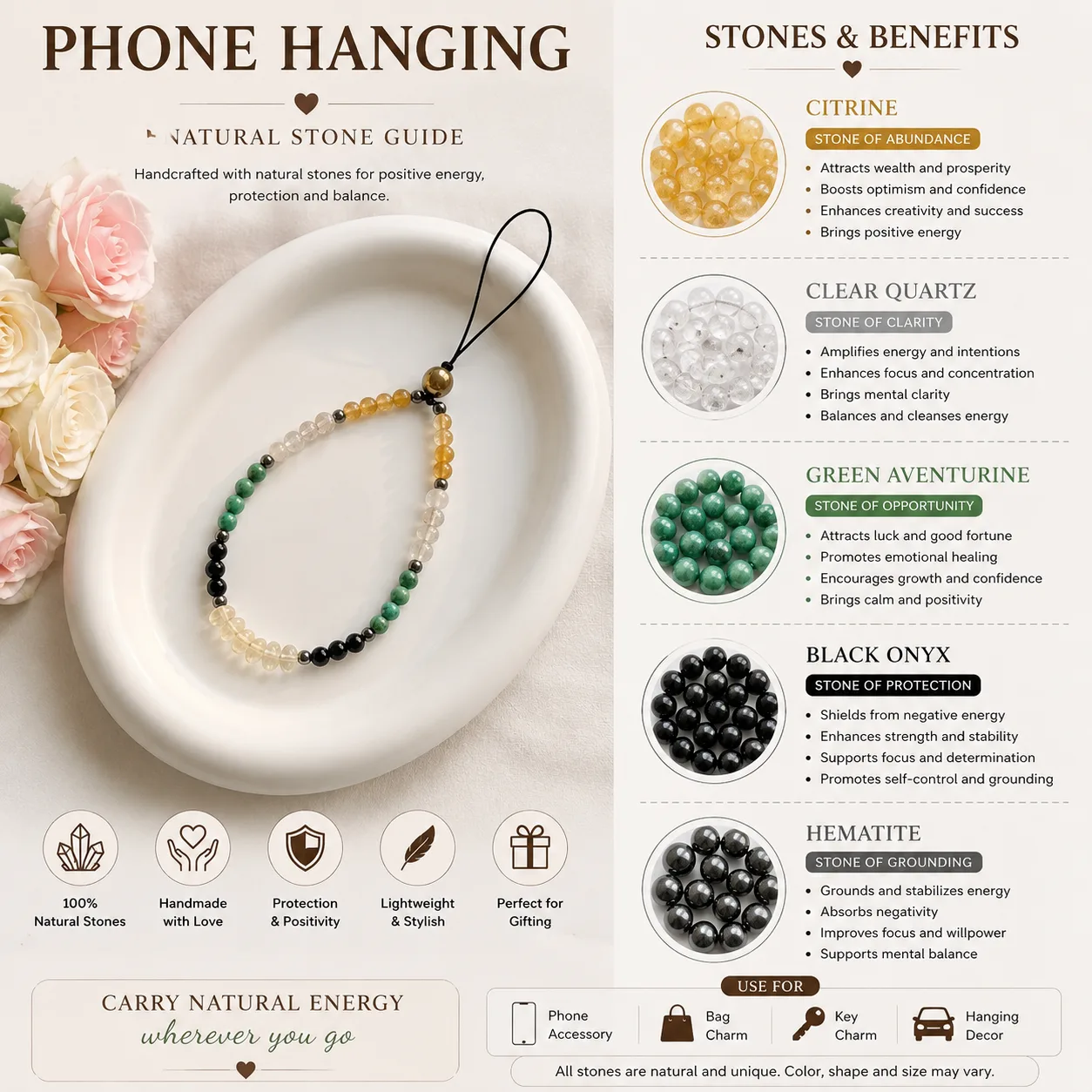 Premium Natural Stone Phone Hanging
