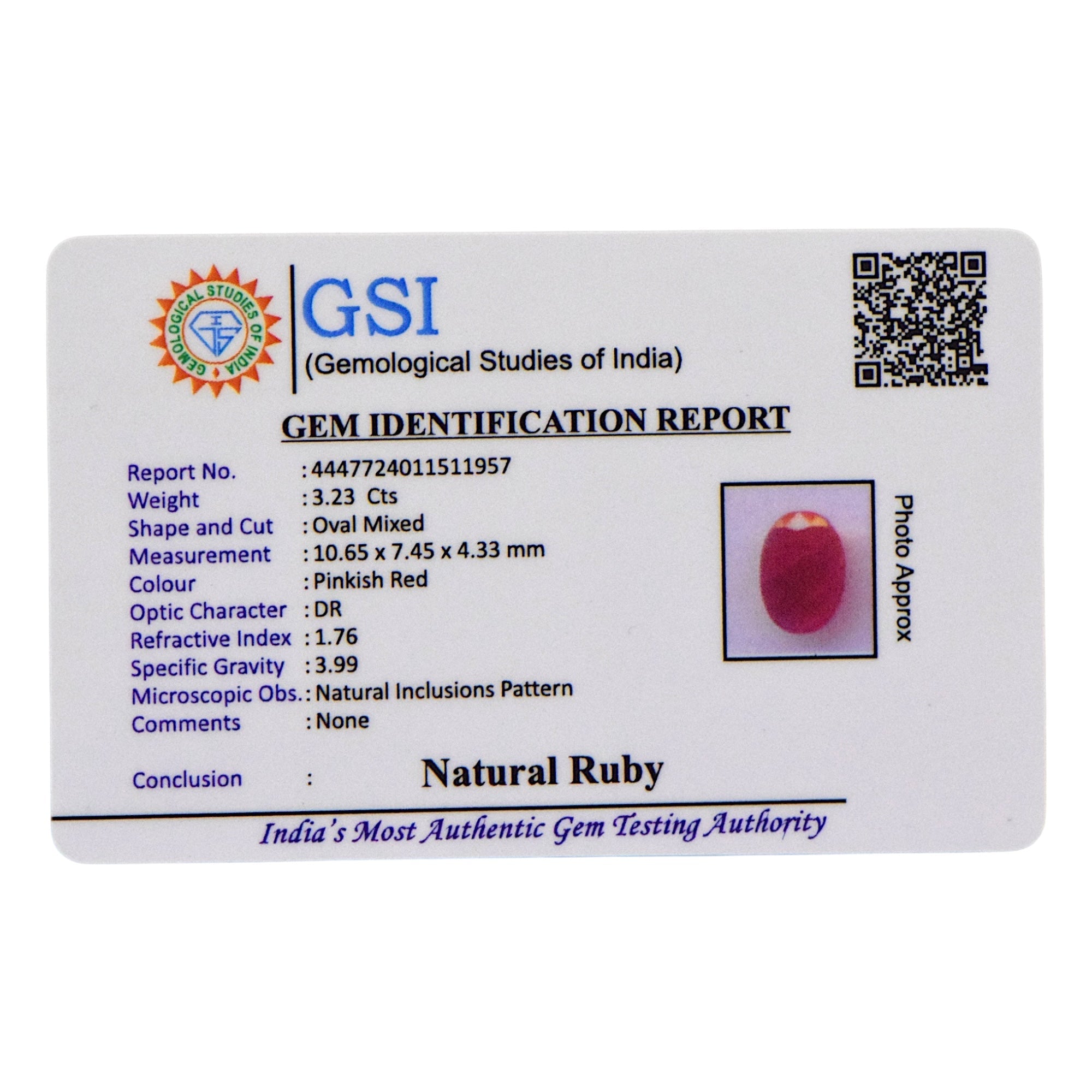 Ruby - 3.23 Carat