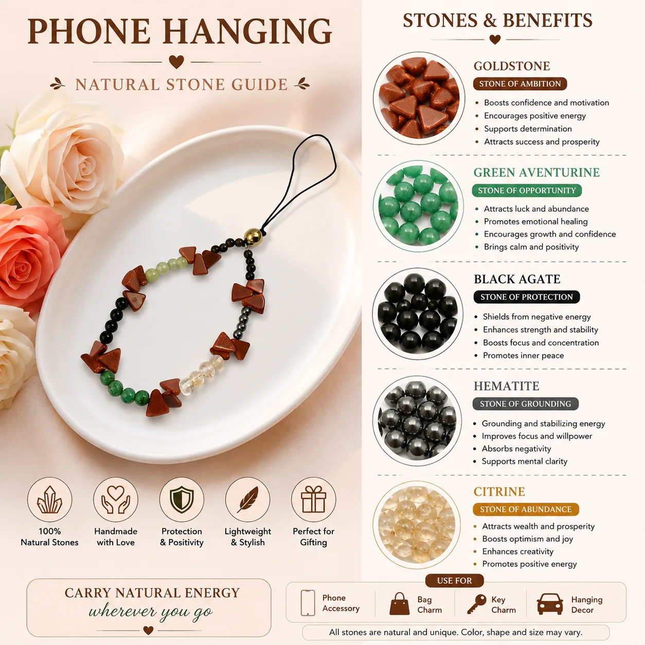 Premium Crystal Phone Hanging Multicolor Stones