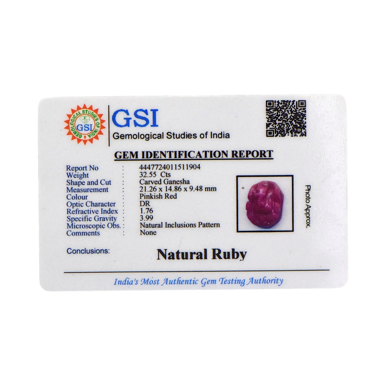 Ruby Ganesha - 32.55 Carat