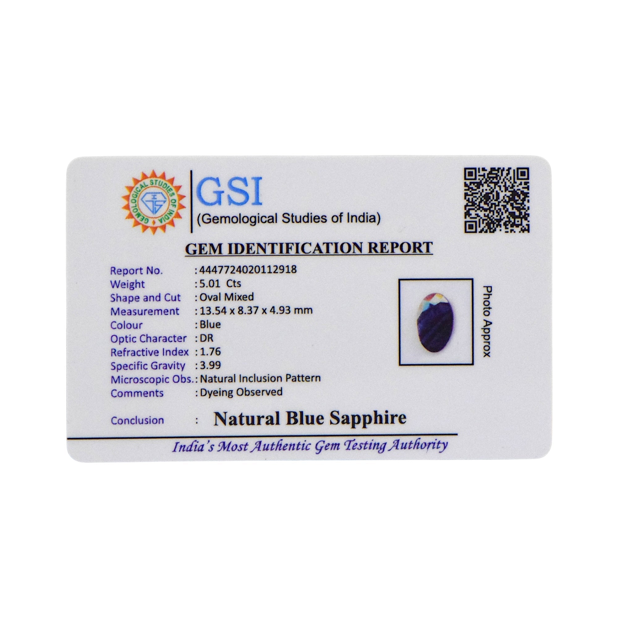 Blue Sapphire - 5.01 Carat