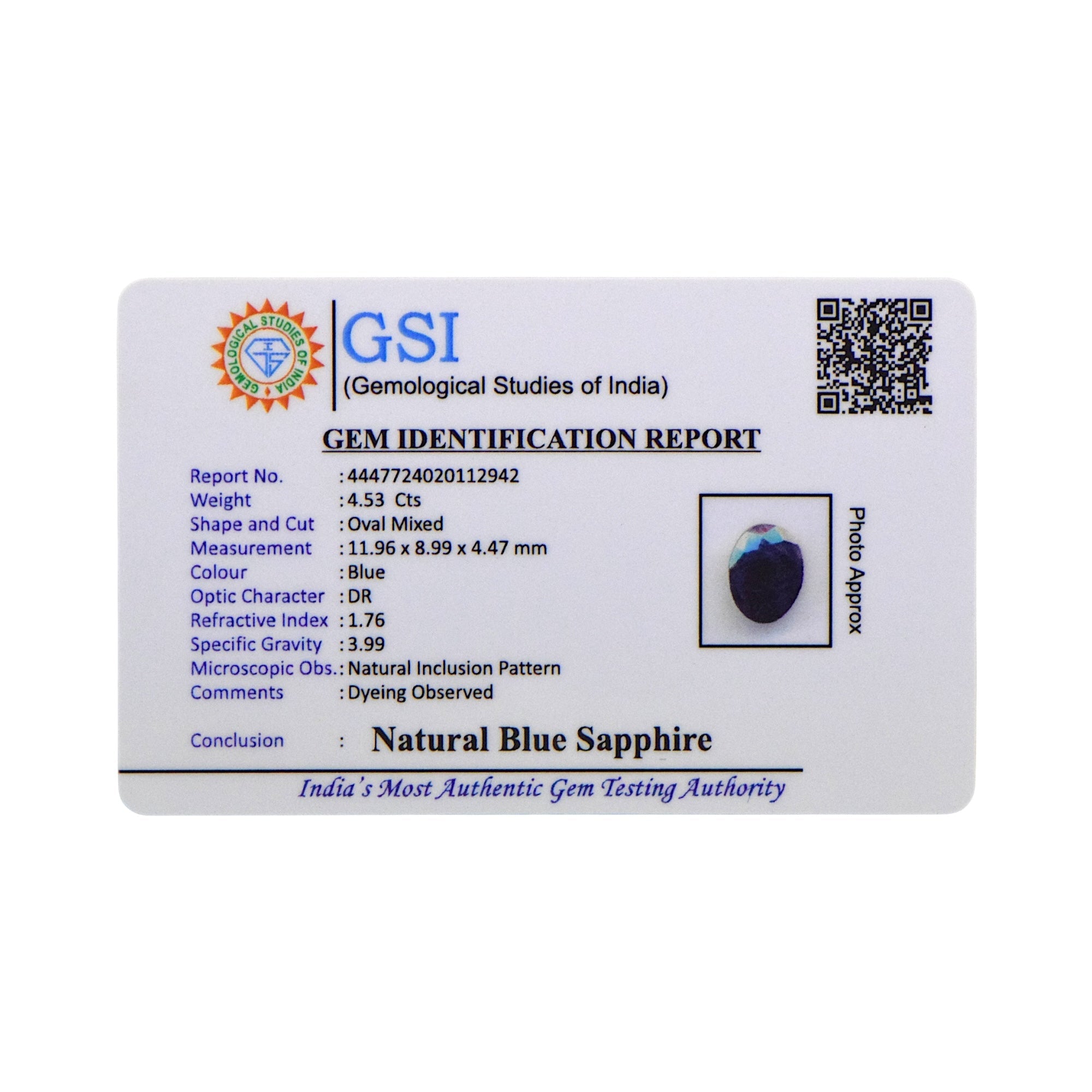 Blue Sapphire - 4.53 Carat