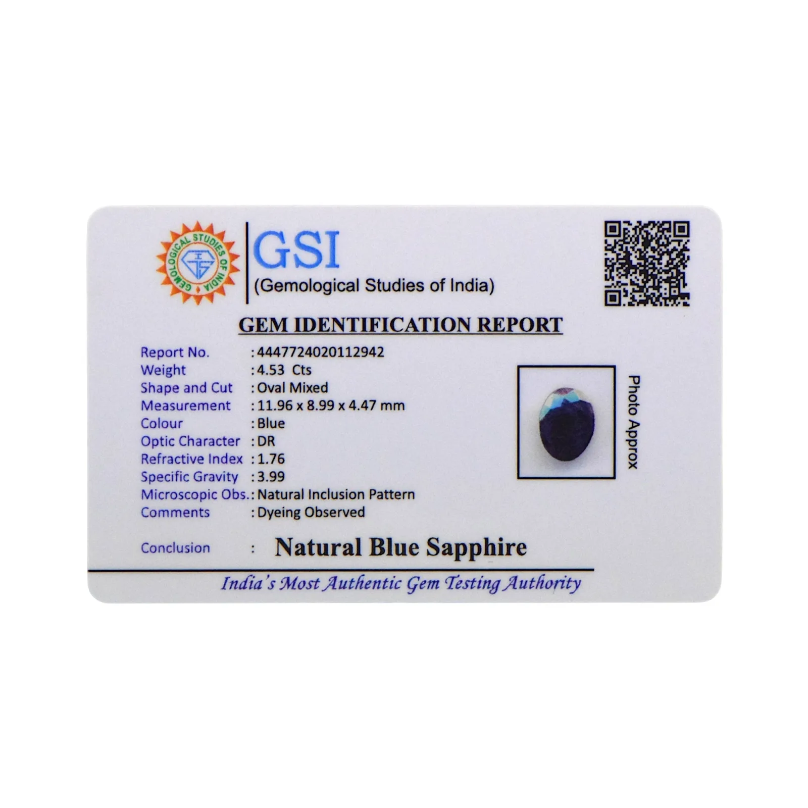 Blue Sapphire - 4.53 Carat