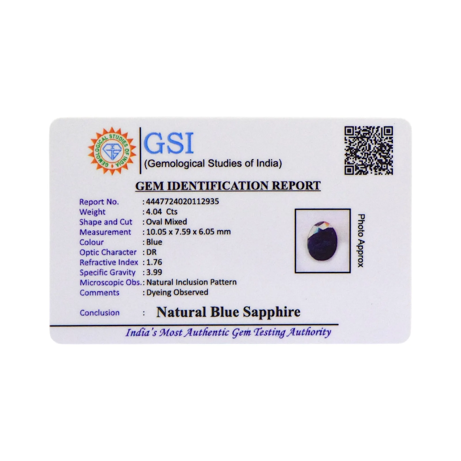 Blue Sapphire - 4.04 Carat