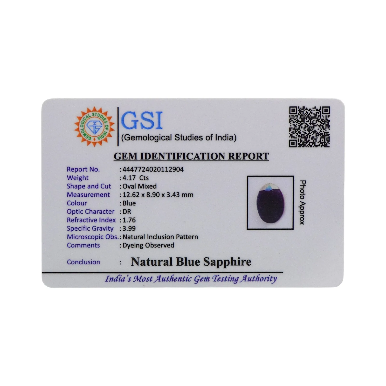 Blue Sapphire - 4.17 Carat