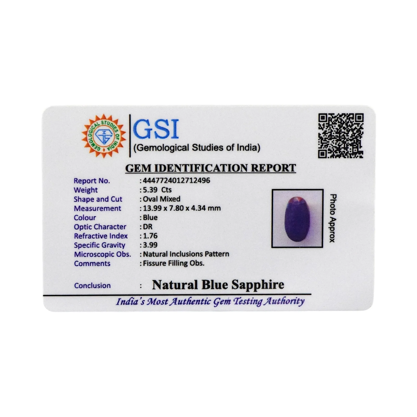 Blue Sapphire - 5.39 Carat