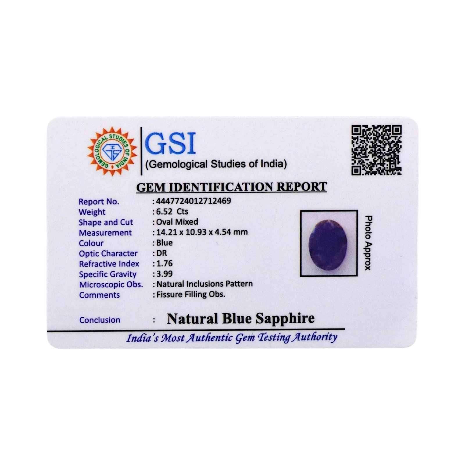 Blue Sapphire - 6.52 Carat