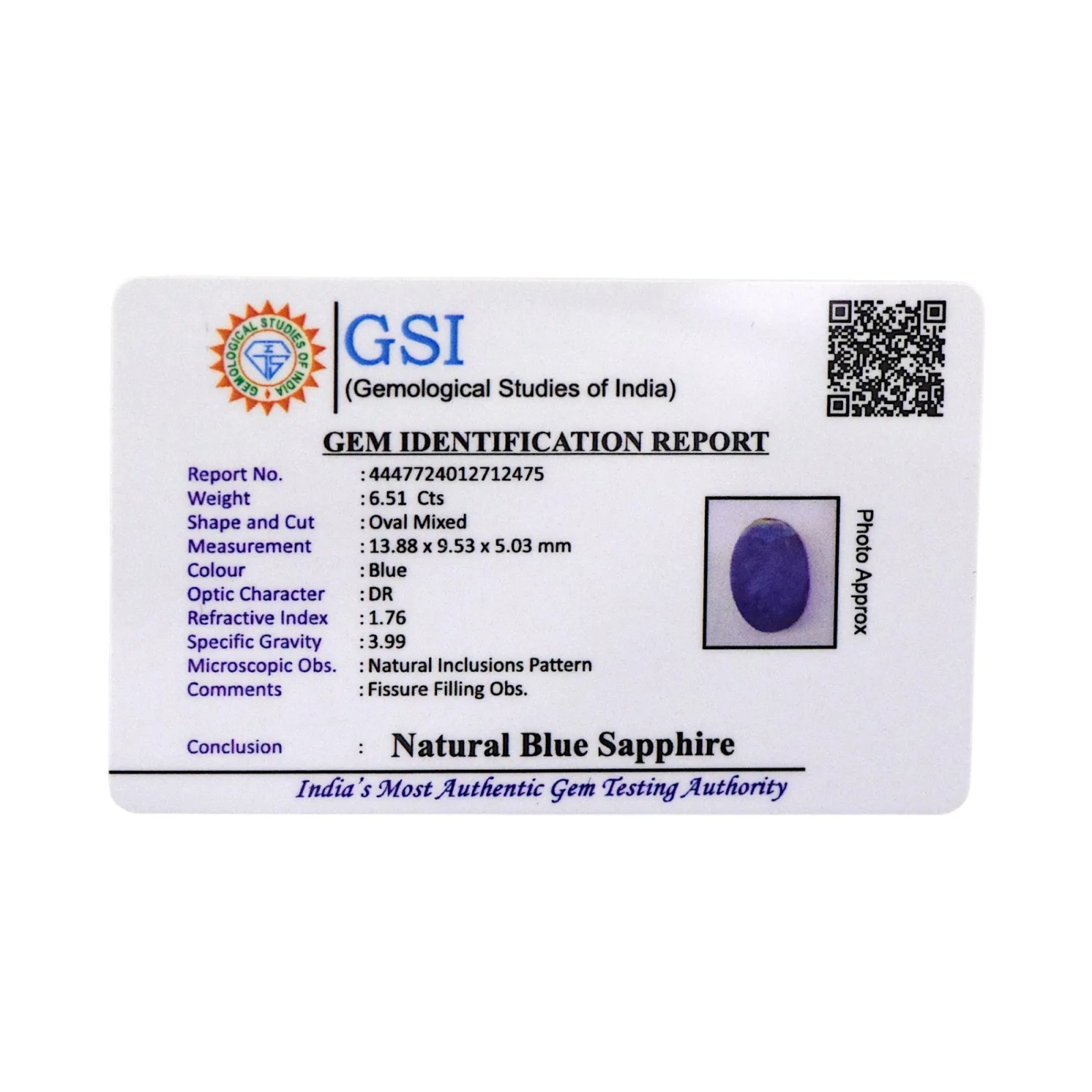 Blue Sapphire - 6.51 Carat