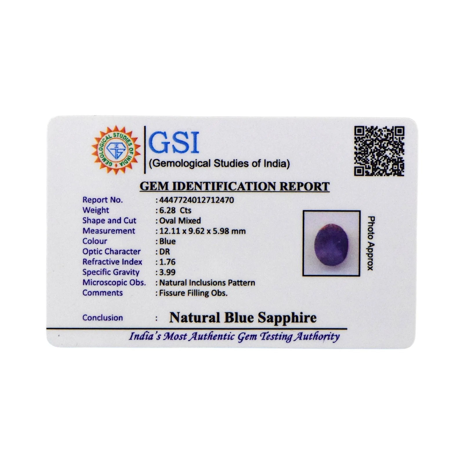 Blue Sapphire - 6.28 Carat