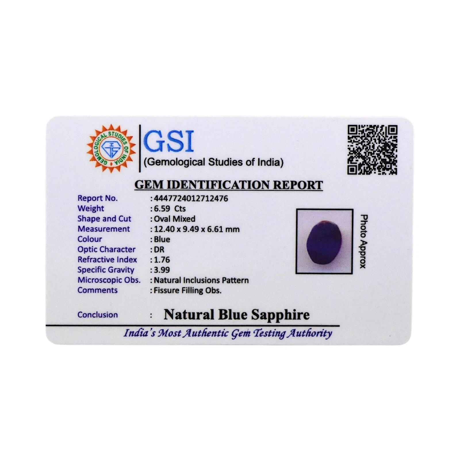 Blue Sapphire - 6.59 Carats