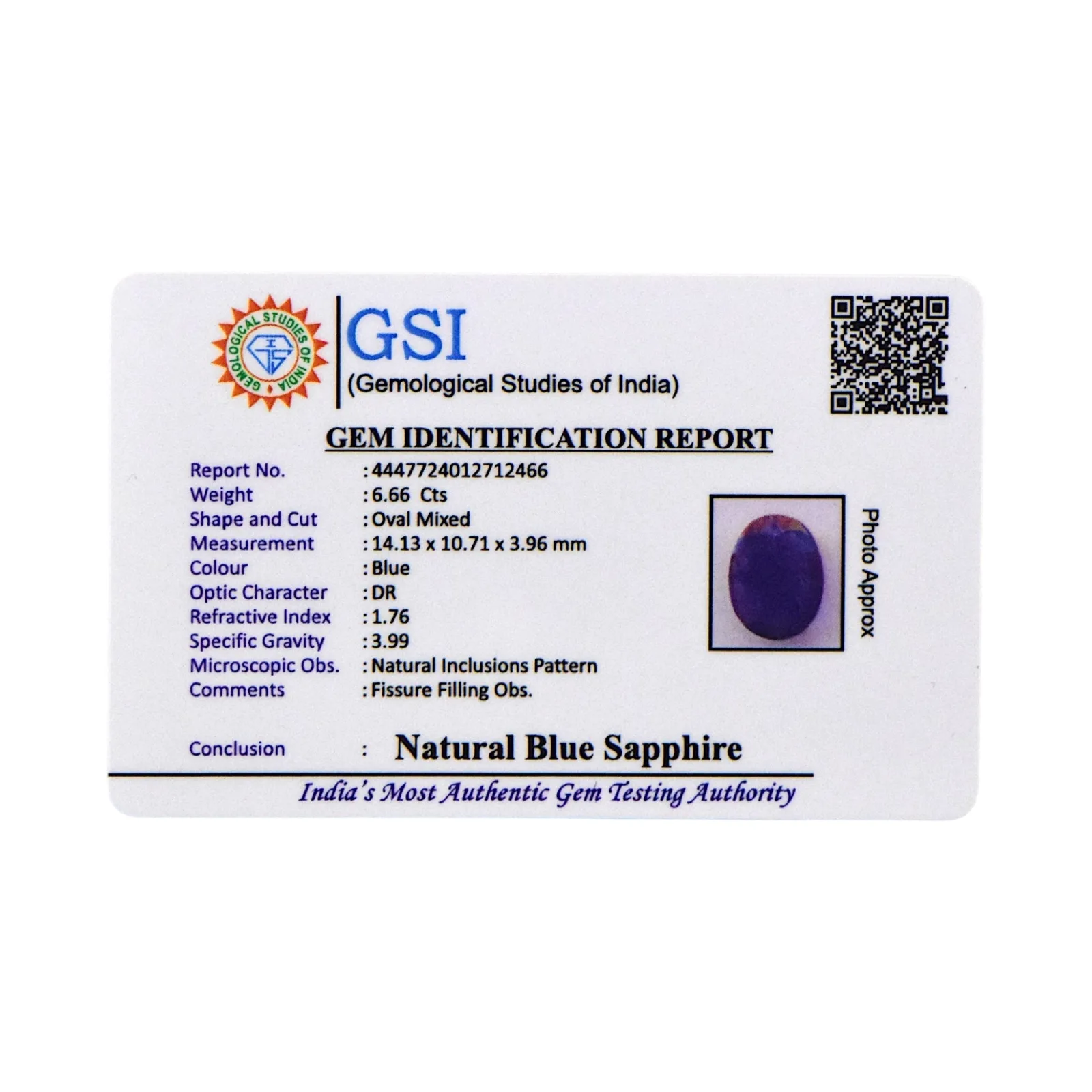 Blue Sapphire - 6.66 Carat