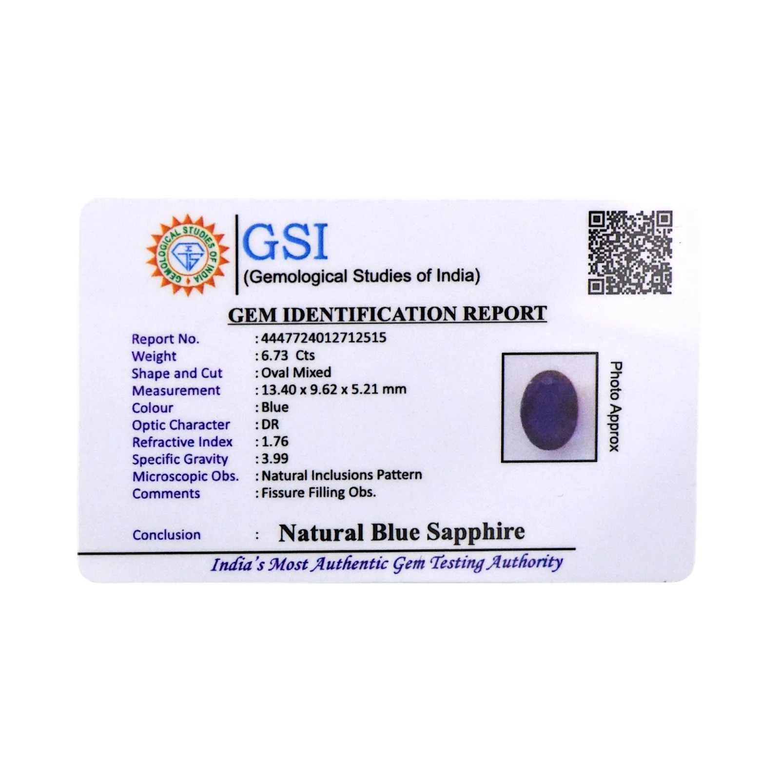 Blue Sapphire - 6.73 Carat