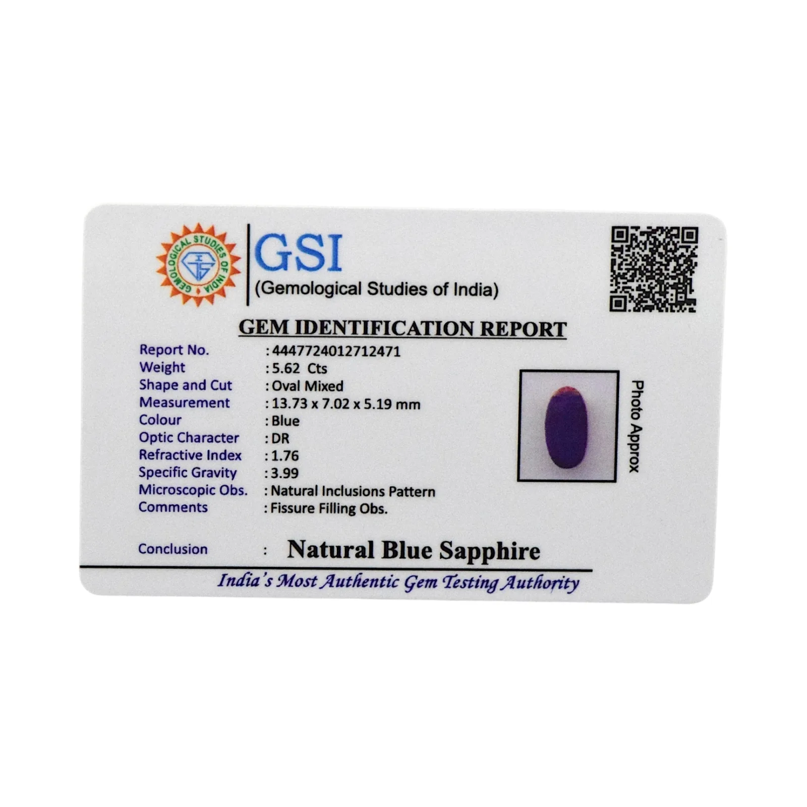 Blue Sapphire - 5.62 Carat