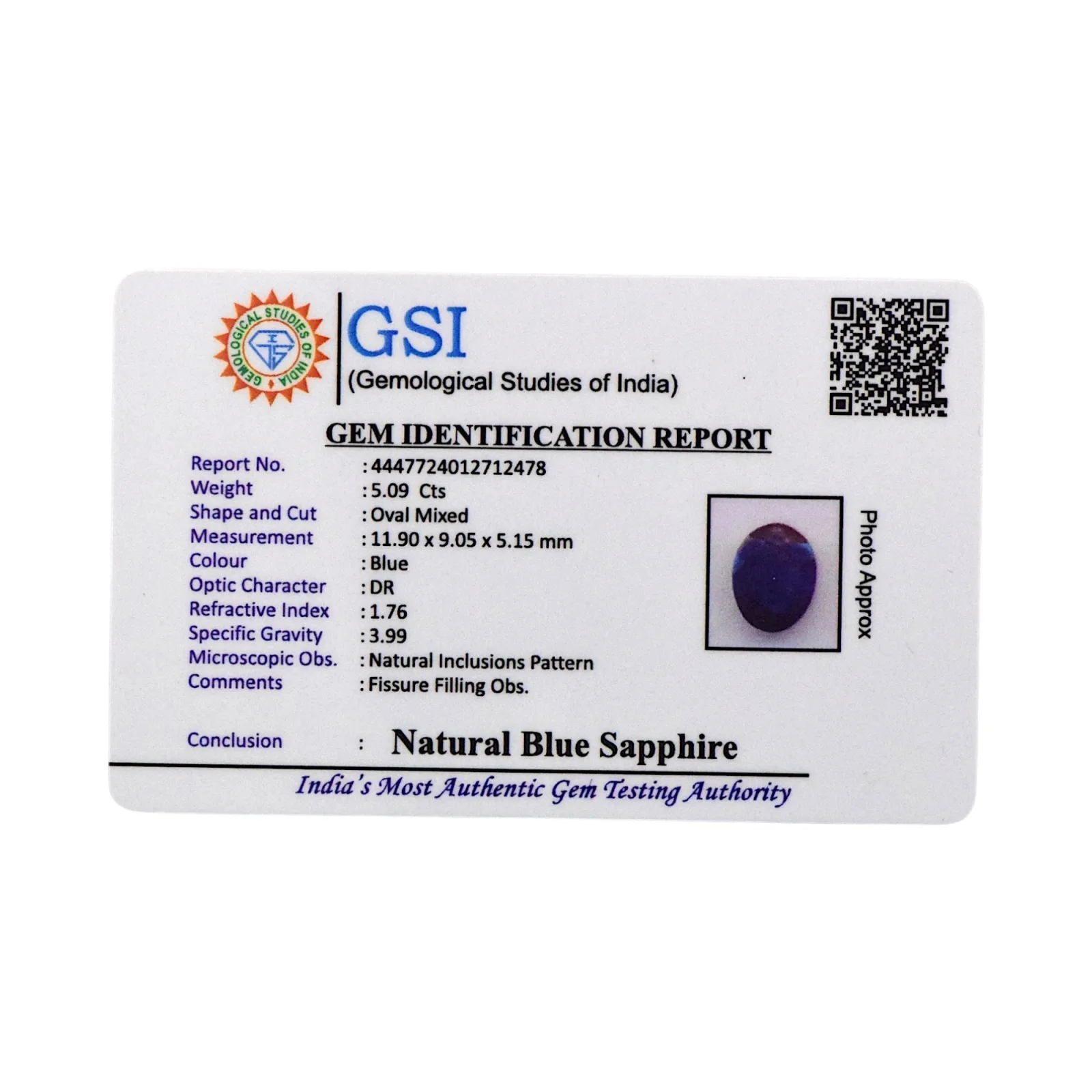 Blue Sapphire - 5.09 Carat